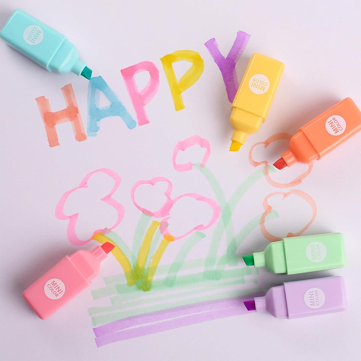 Marcadores Resaltadores SunAngel Conejo 6 Piezas Punta Cincel