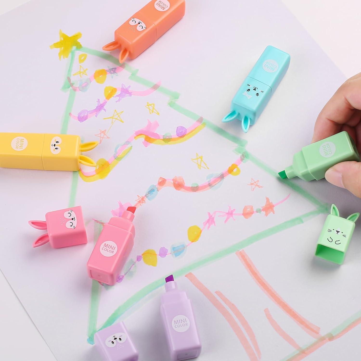 Marcadores Resaltadores SunAngel Conejo 6 Piezas Punta Cincel