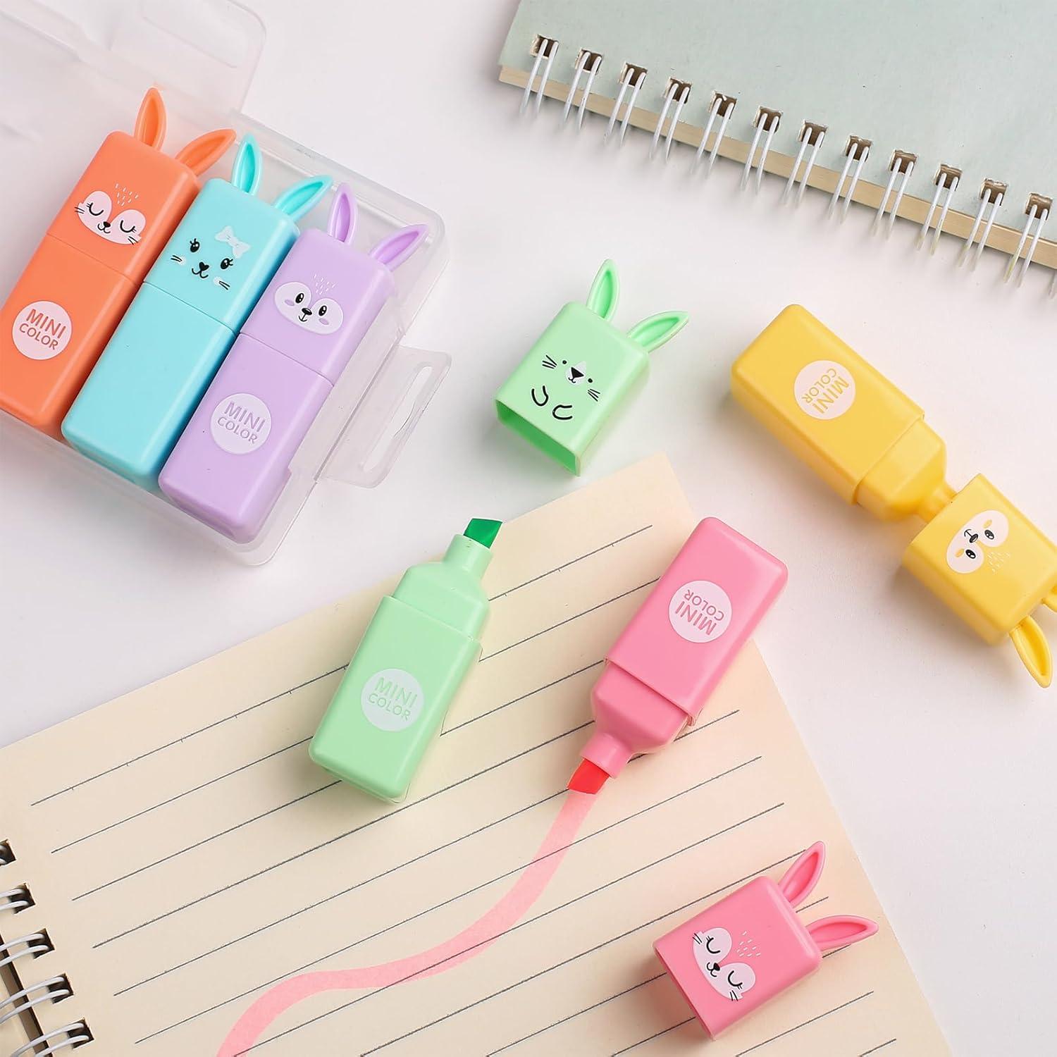 Marcadores Resaltadores SunAngel Conejo 6 Piezas Punta Cincel