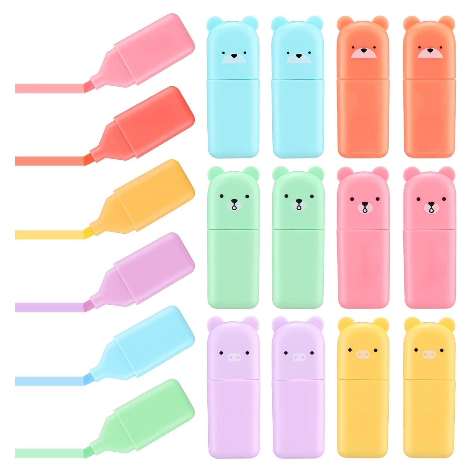 Set de 18 Marcadores Fluorescentes Kawaii Ireer - 6 Colores