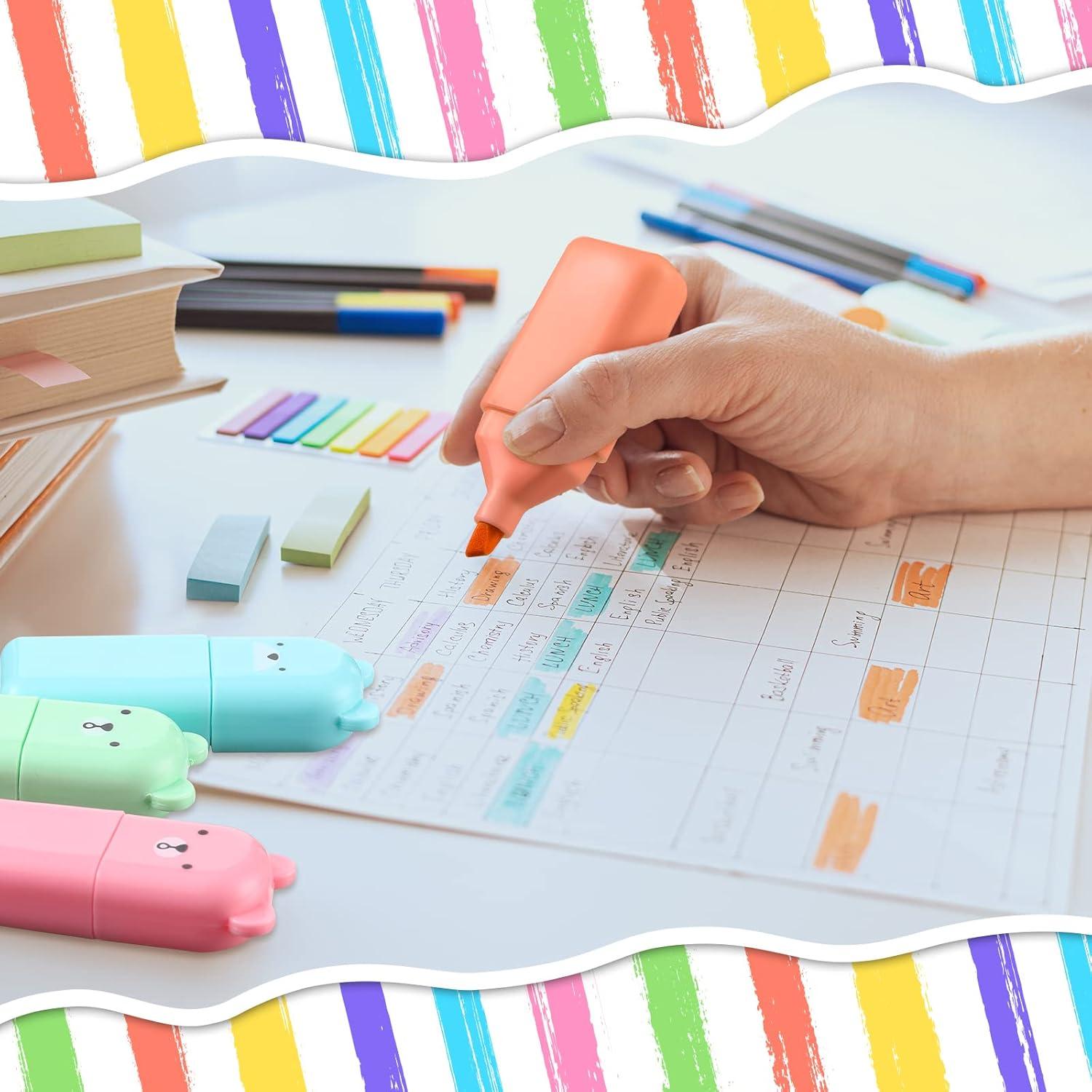 Set de 18 Marcadores Fluorescentes Kawaii Ireer - 6 Colores