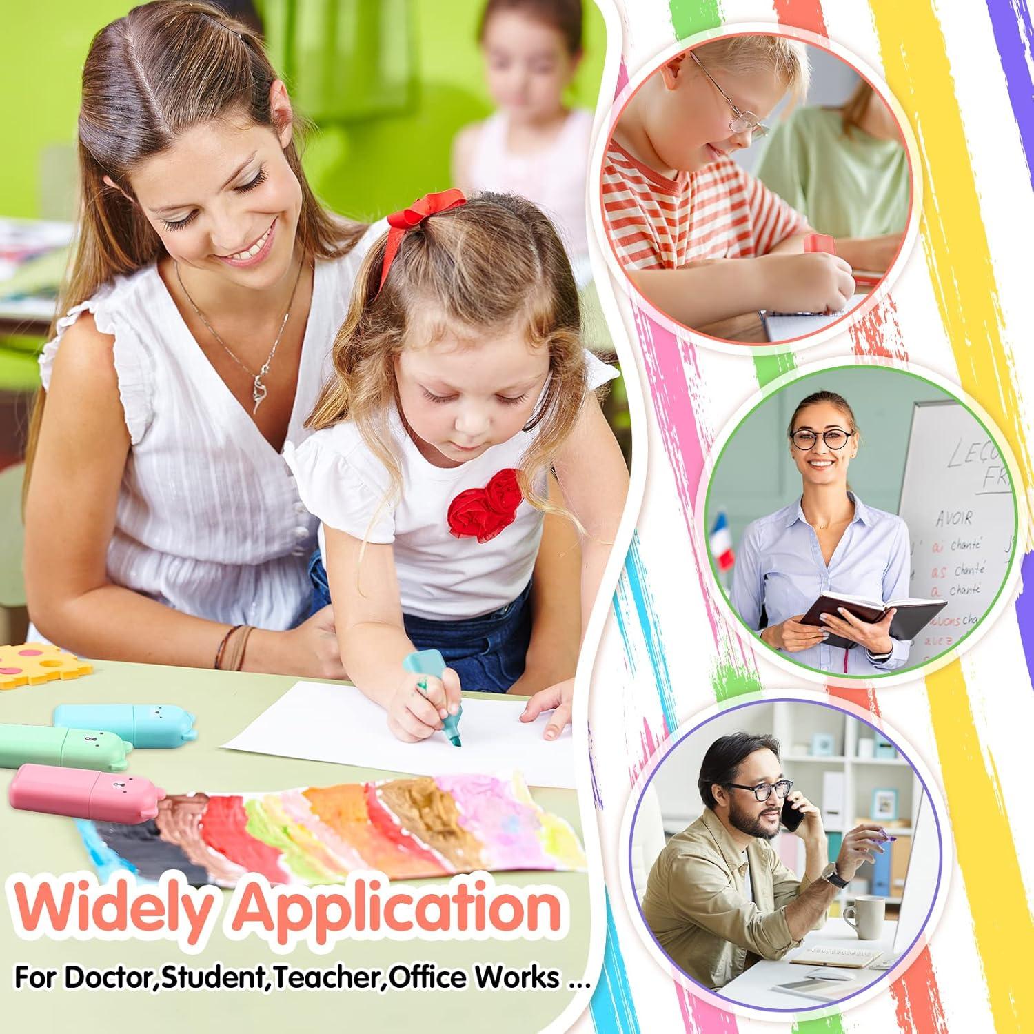 Set de 18 Marcadores Fluorescentes Kawaii Ireer - 6 Colores