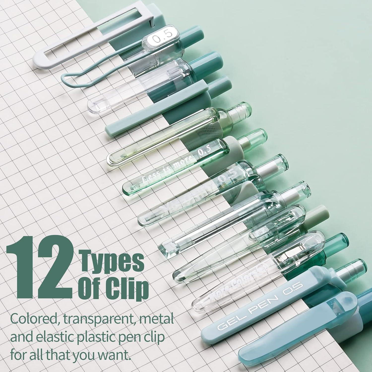 Set de 12 bolígrafos de gel Four Candies, tinta negra y verde