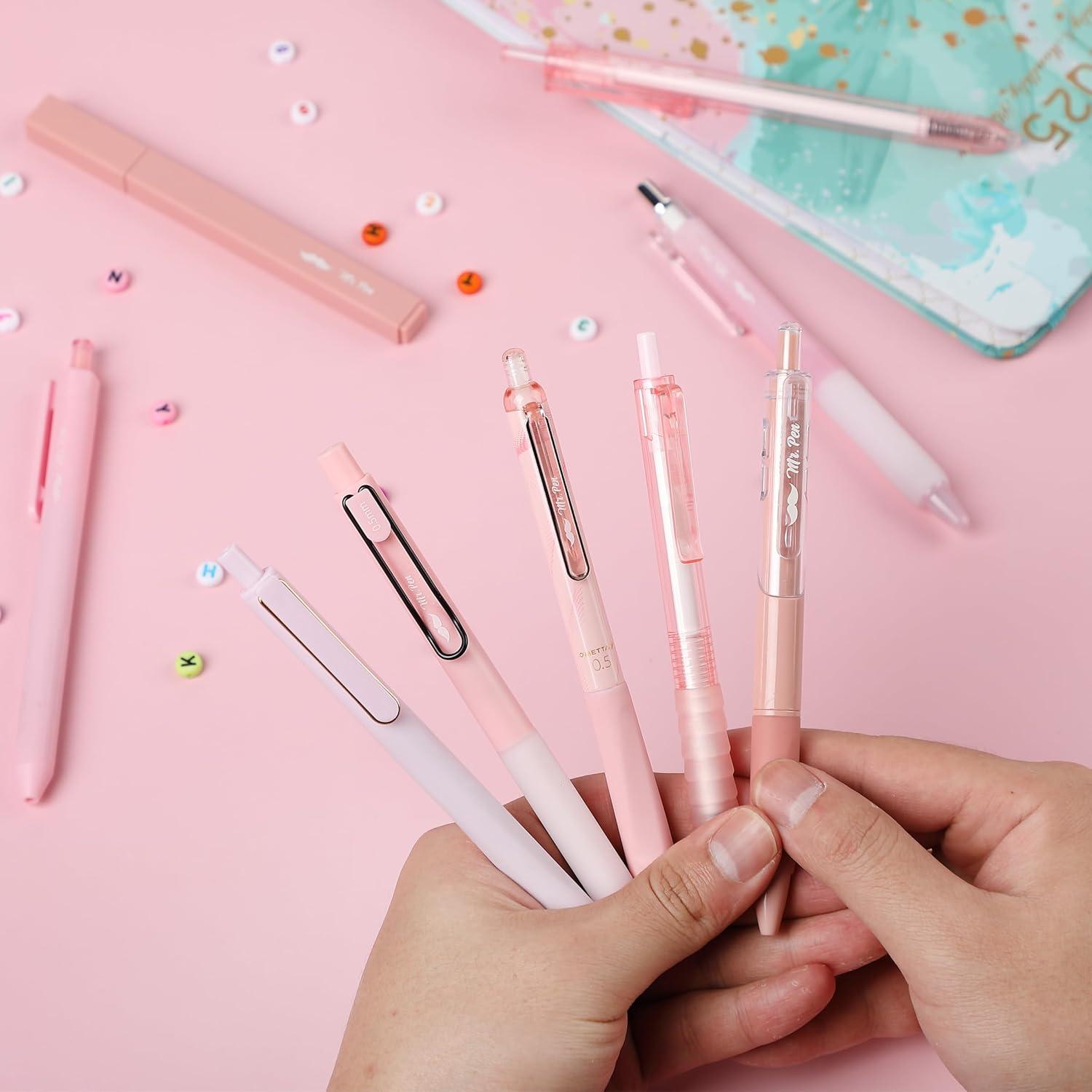 Juego de bolígrafos gel Mr. Pen 12 unidades rosa pastel 0.5mm