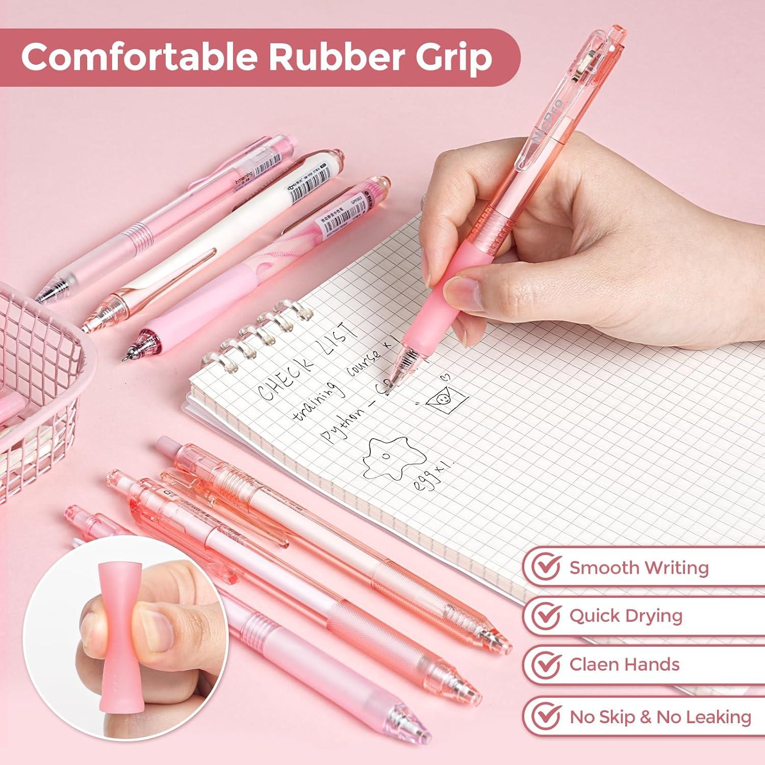 Conjunto de Bolígrafos de Gel Nicpro 13 Piezas Rosa 0.5mm