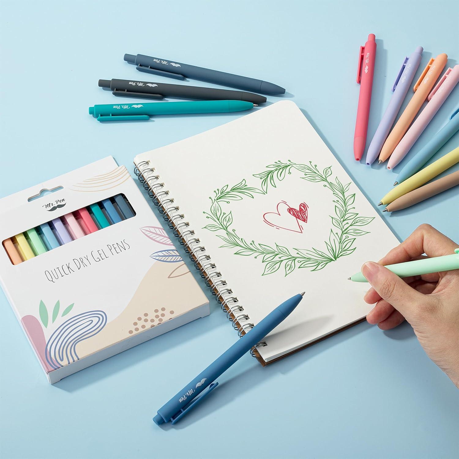 Bolígrafos de Gel Mr. Pen, Paquete de 12, Punta Fina 0.7mm