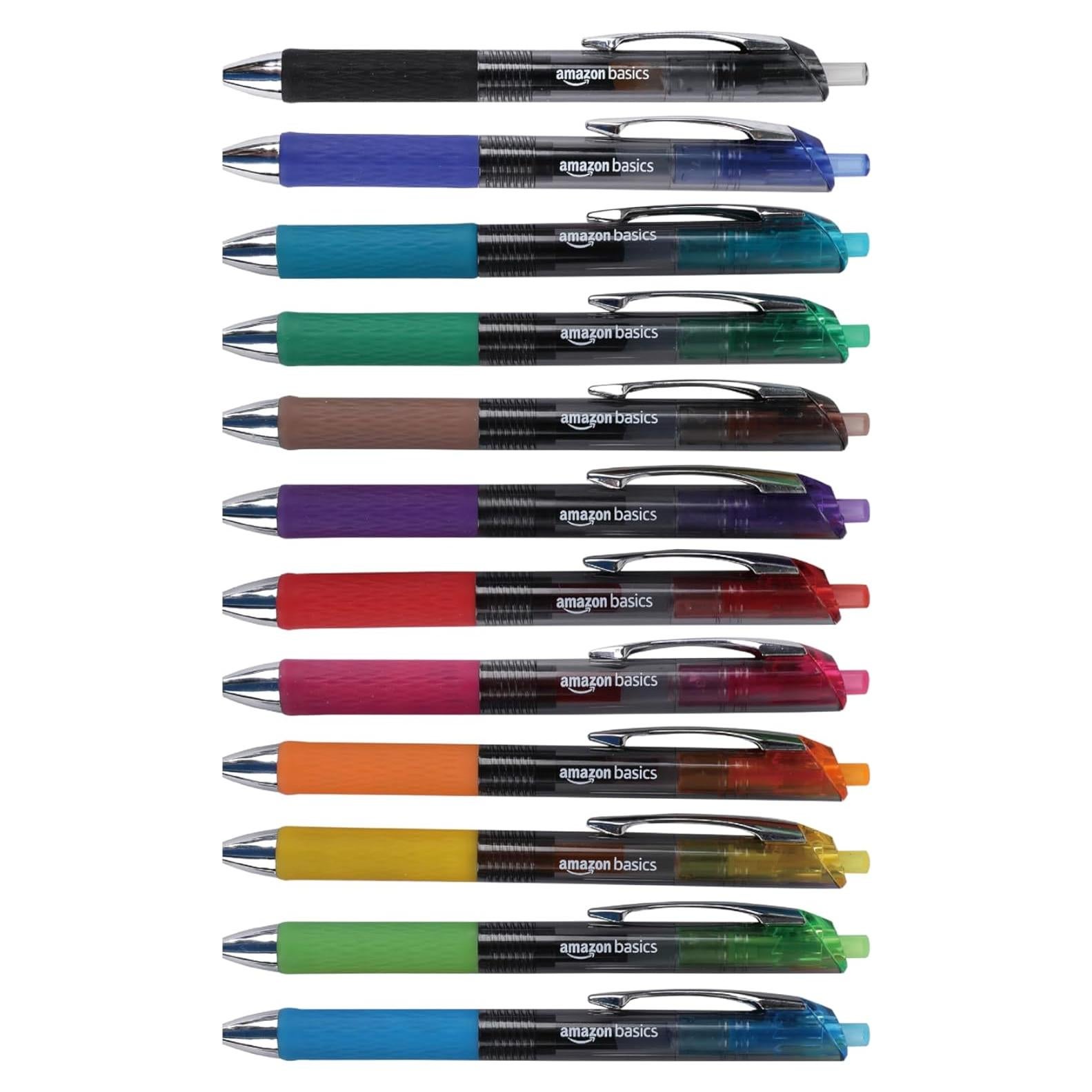 Bolígrafos de Gel Retráctiles Amazon Basics 0.7mm Paquete 12