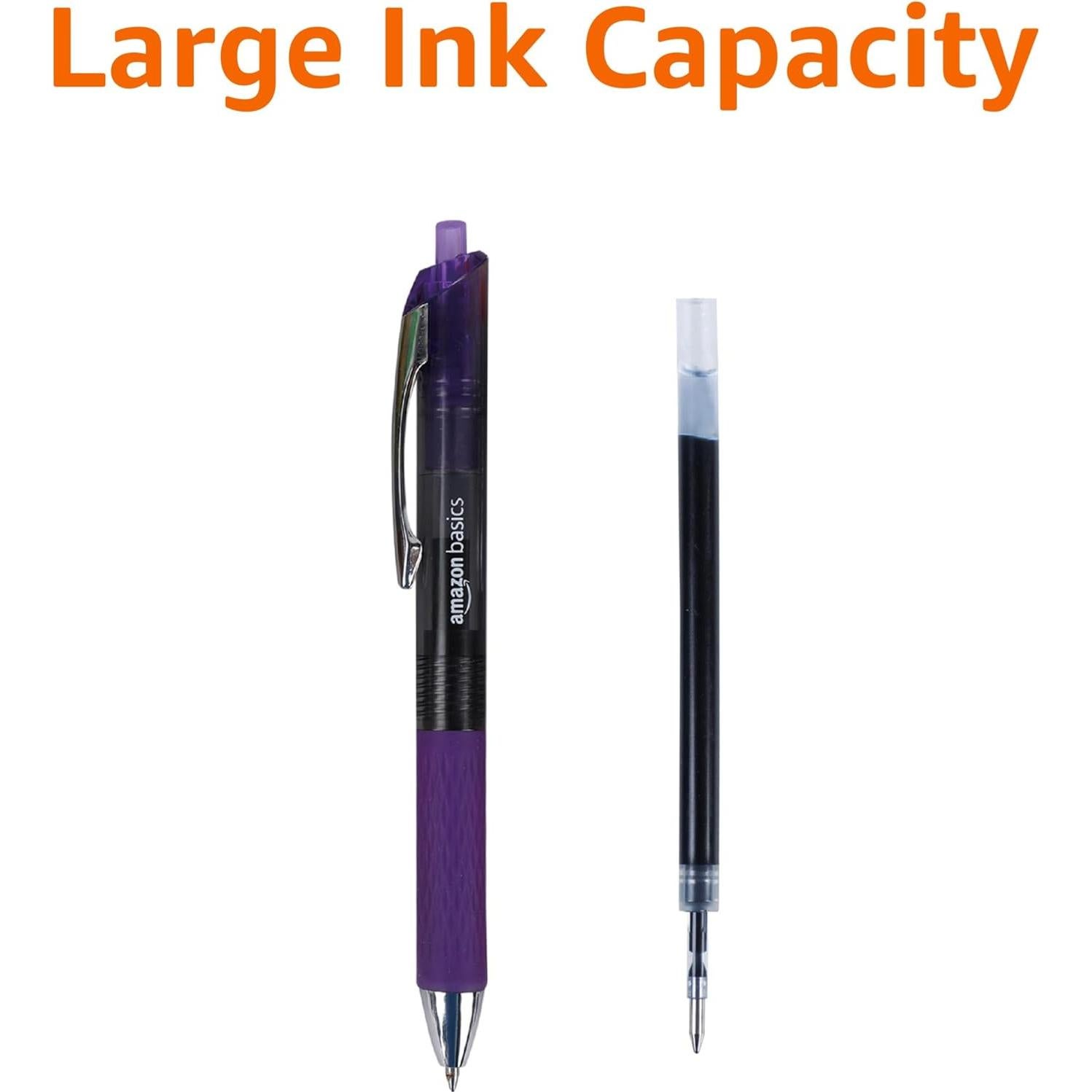 Bolígrafos de Gel Retráctiles Amazon Basics 0.7mm Paquete 12