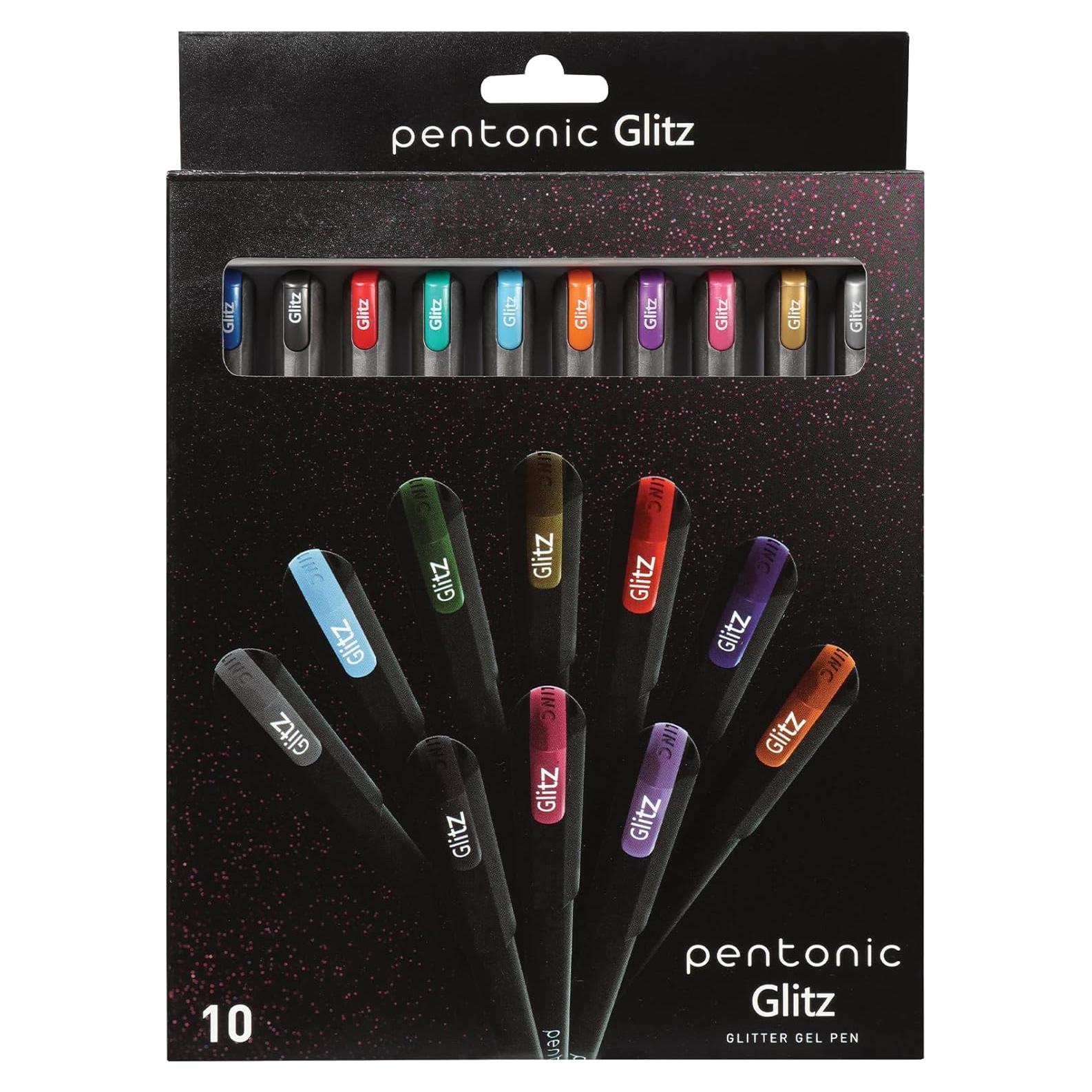 Set de Bolígrafos de Gel Brillantes Pentonic - 10 Colores, Punta 1.0 mm