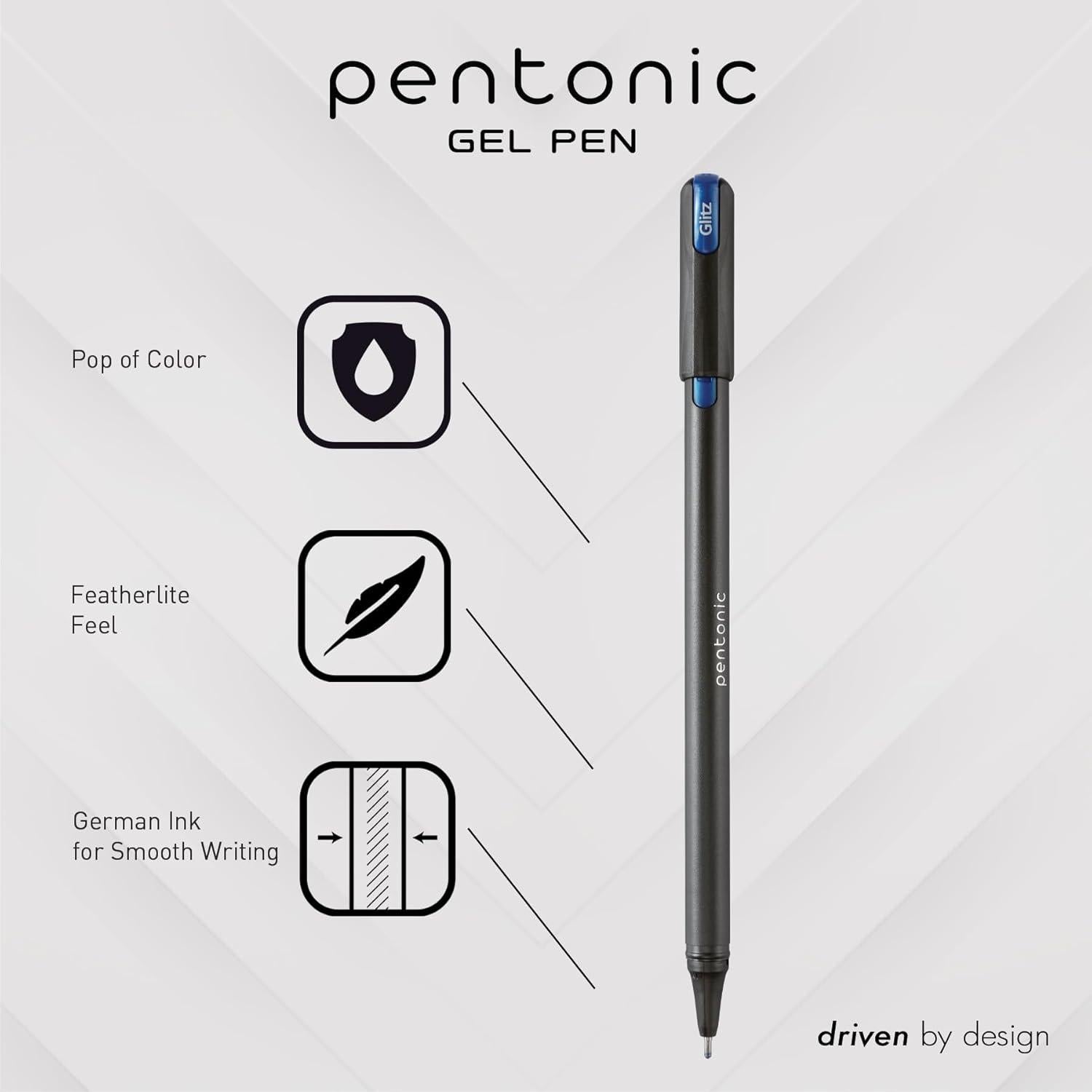 Set de Bolígrafos de Gel Brillantes Pentonic - 10 Colores, Punta 1.0 mm