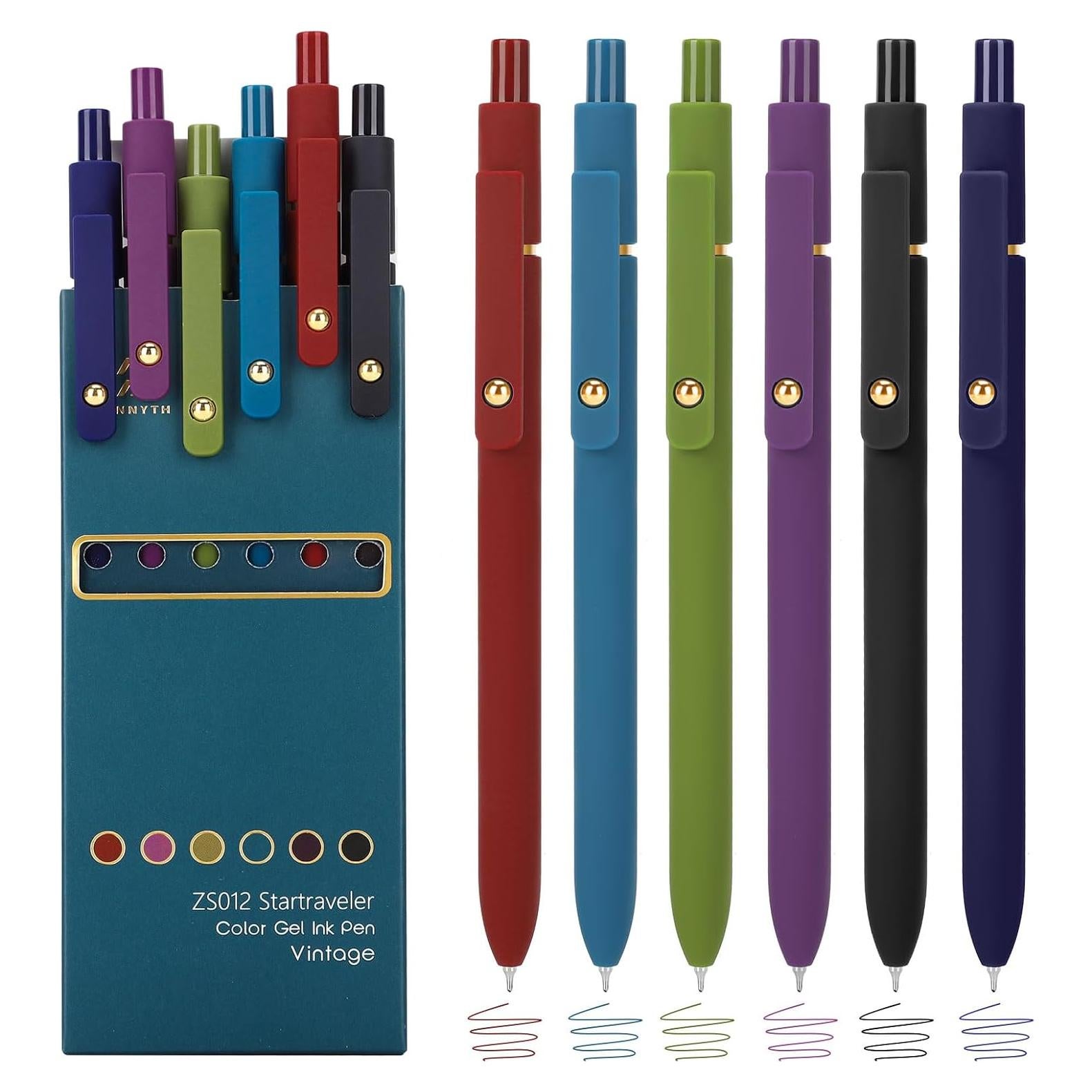 Bolígrafos de Gel Ddaowanx 0.5mm Retráctiles Multicolor 6Pcs