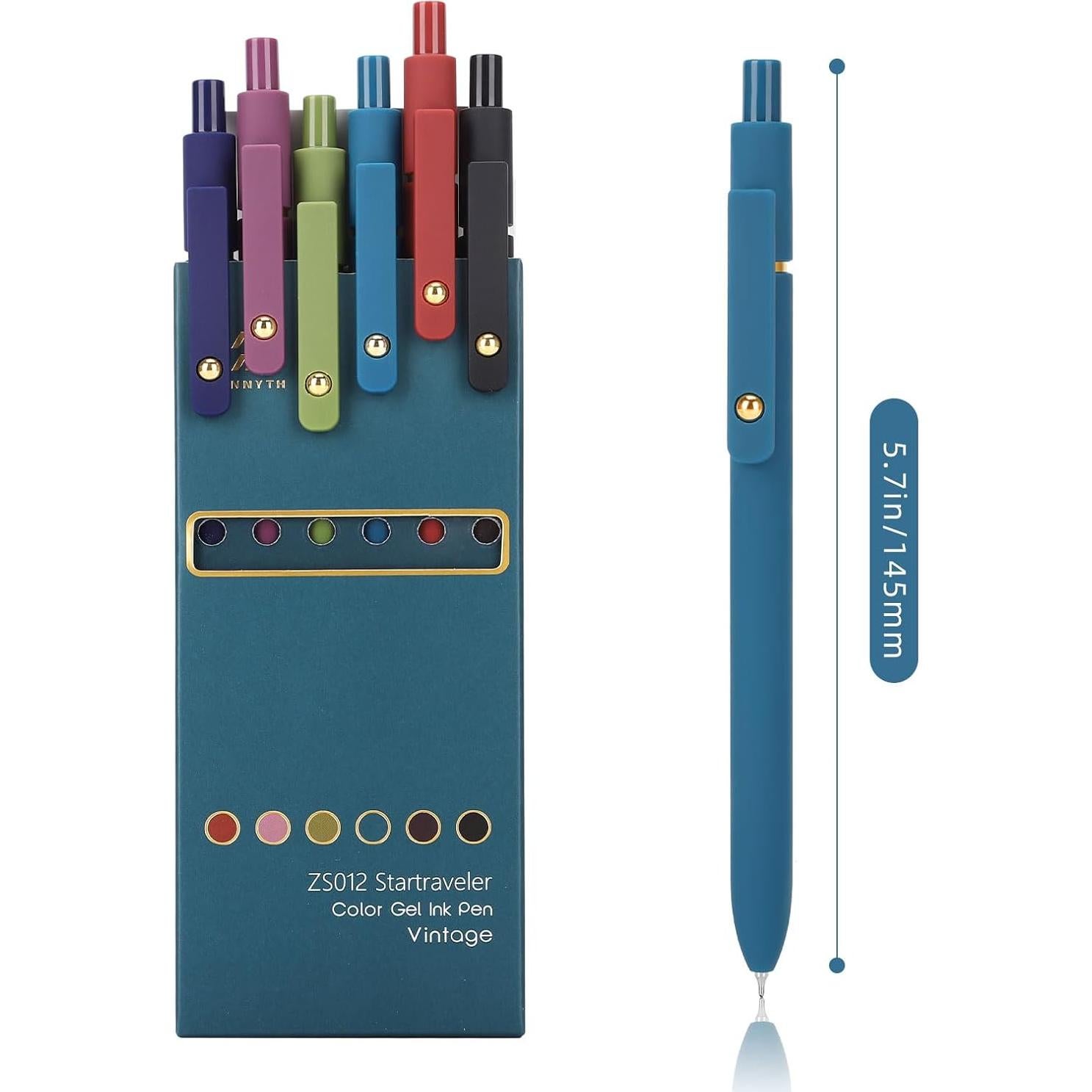 Bolígrafos de Gel Ddaowanx 0.5mm Retráctiles Multicolor 6Pcs