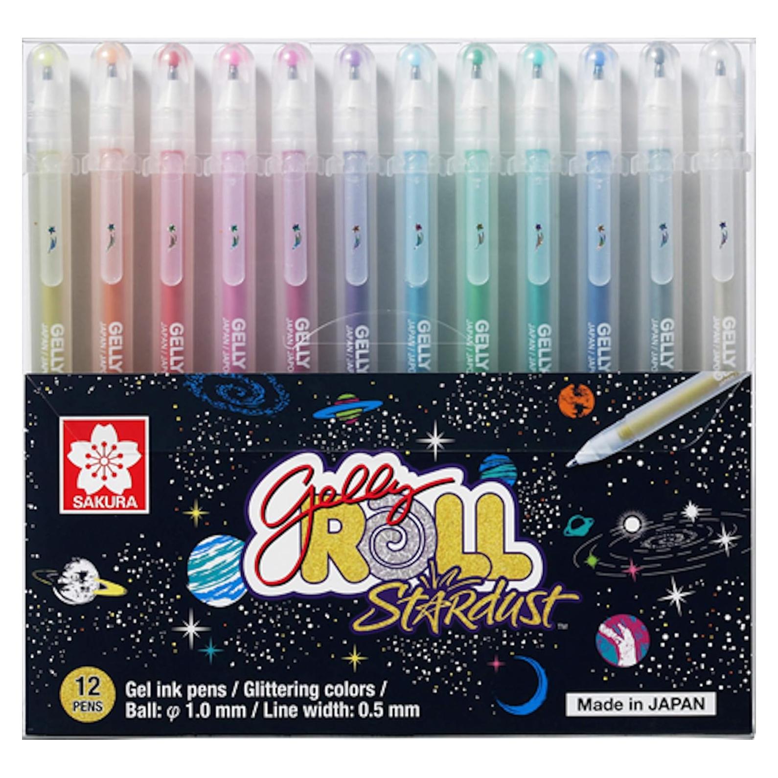 Conjunto de 12 Bolígrafos de Gel SAKURA Gelly Roll Stardust
