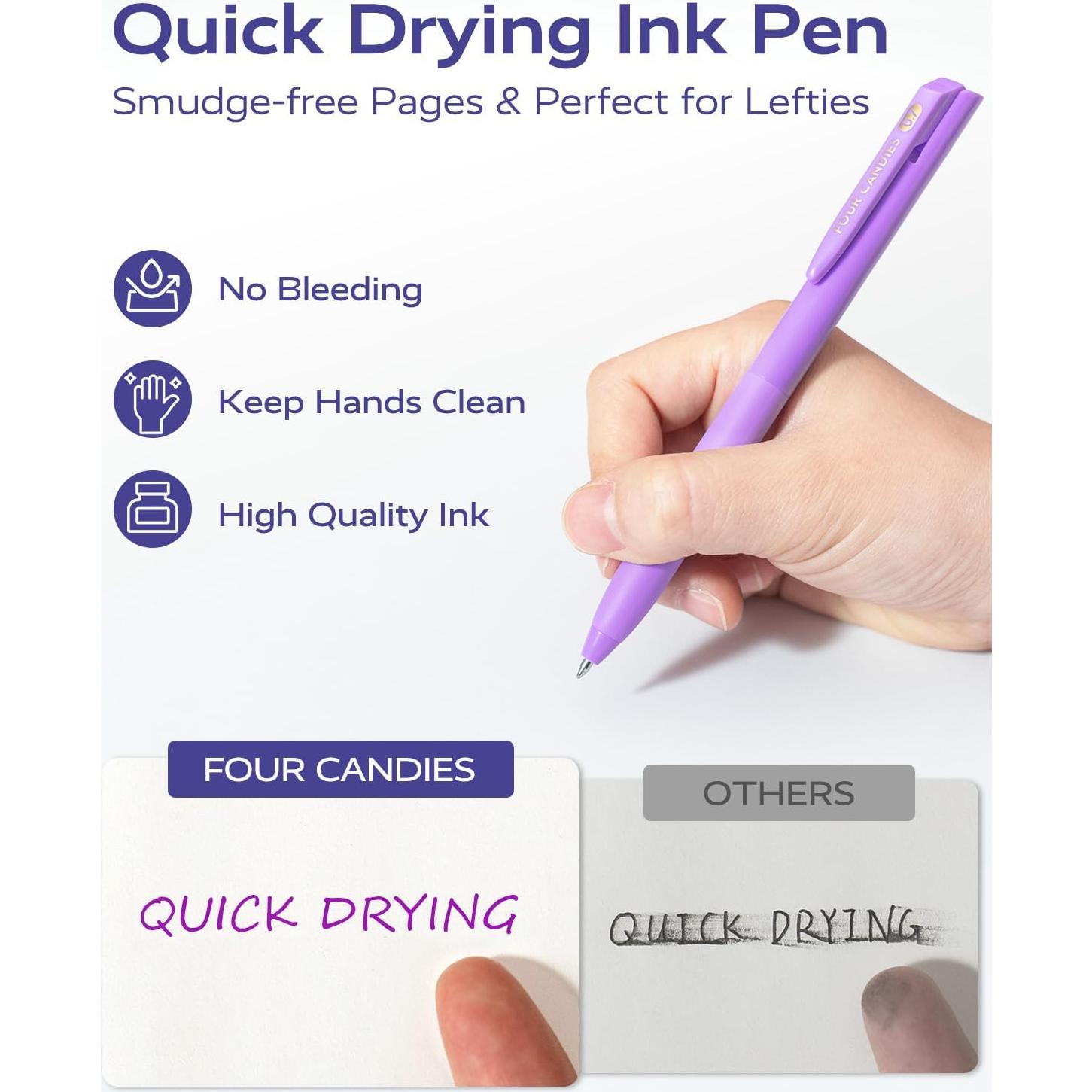 Juego de 12 bolígrafos de gel Four Candies, 0.7mm, multicolor