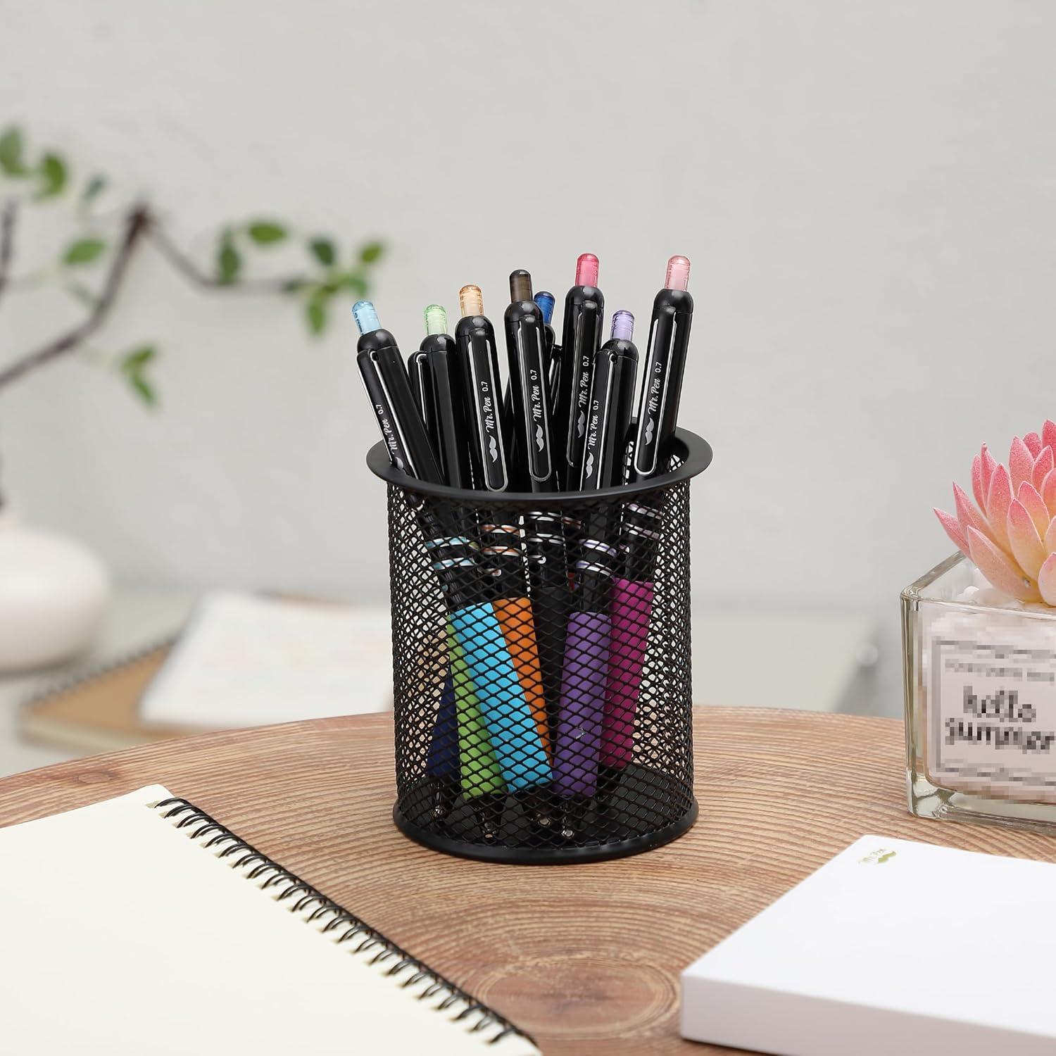 Bolígrafos de Gel Retráctiles Mr. Pen, 8 Colores, Punta Fina 0.7mm