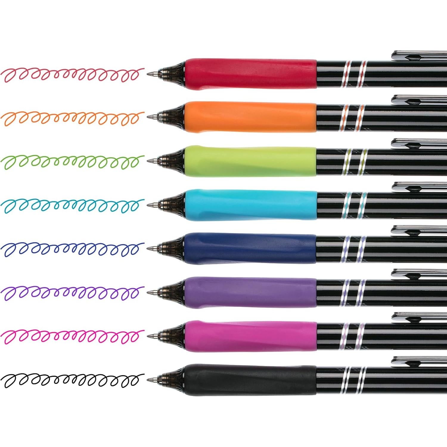 Bolígrafos de Gel Retráctiles Mr. Pen, 8 Colores, Punta Fina 0.7mm