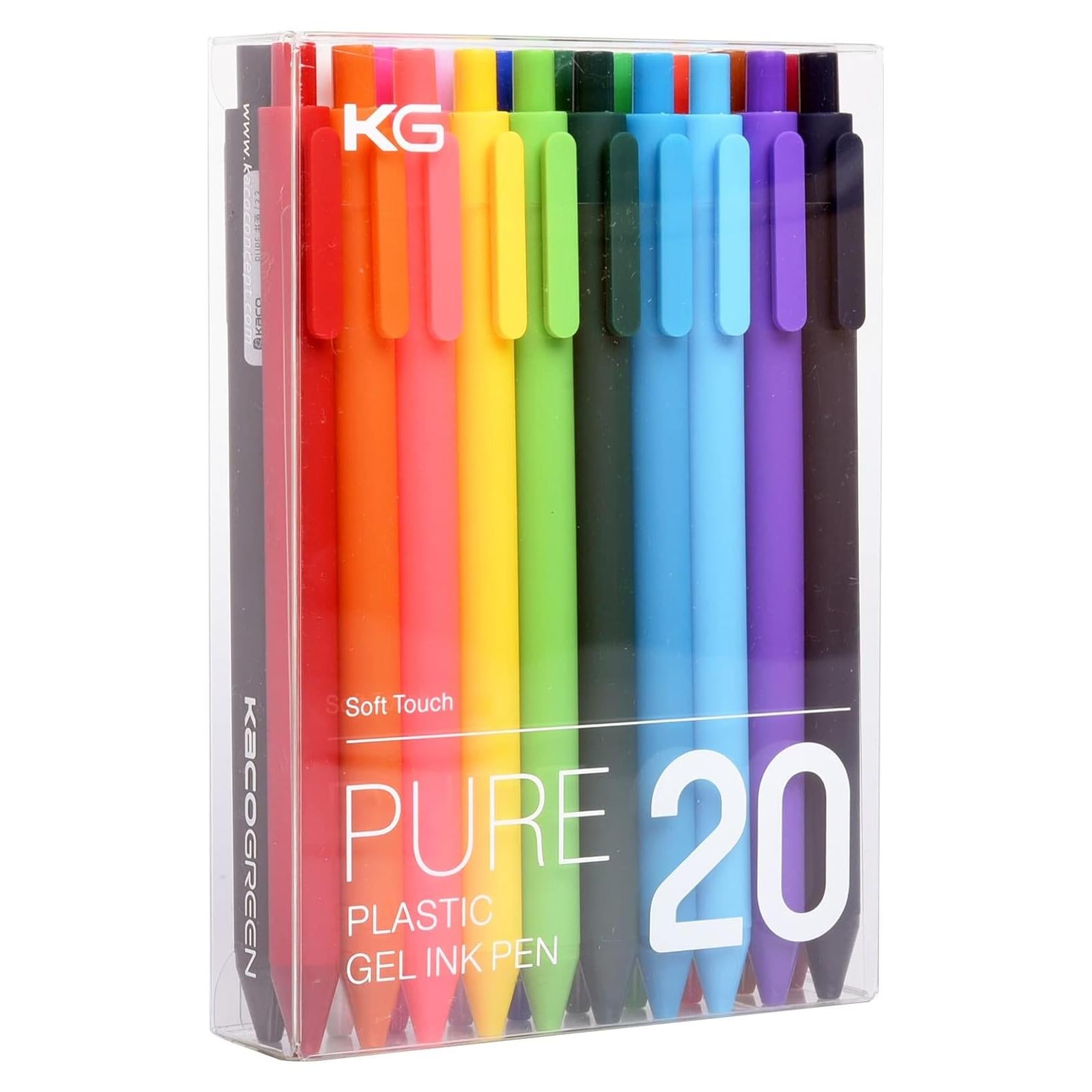 Bolígrafos de Gel Kaco PURE Multicolor 0.5mm Set 20 Piezas