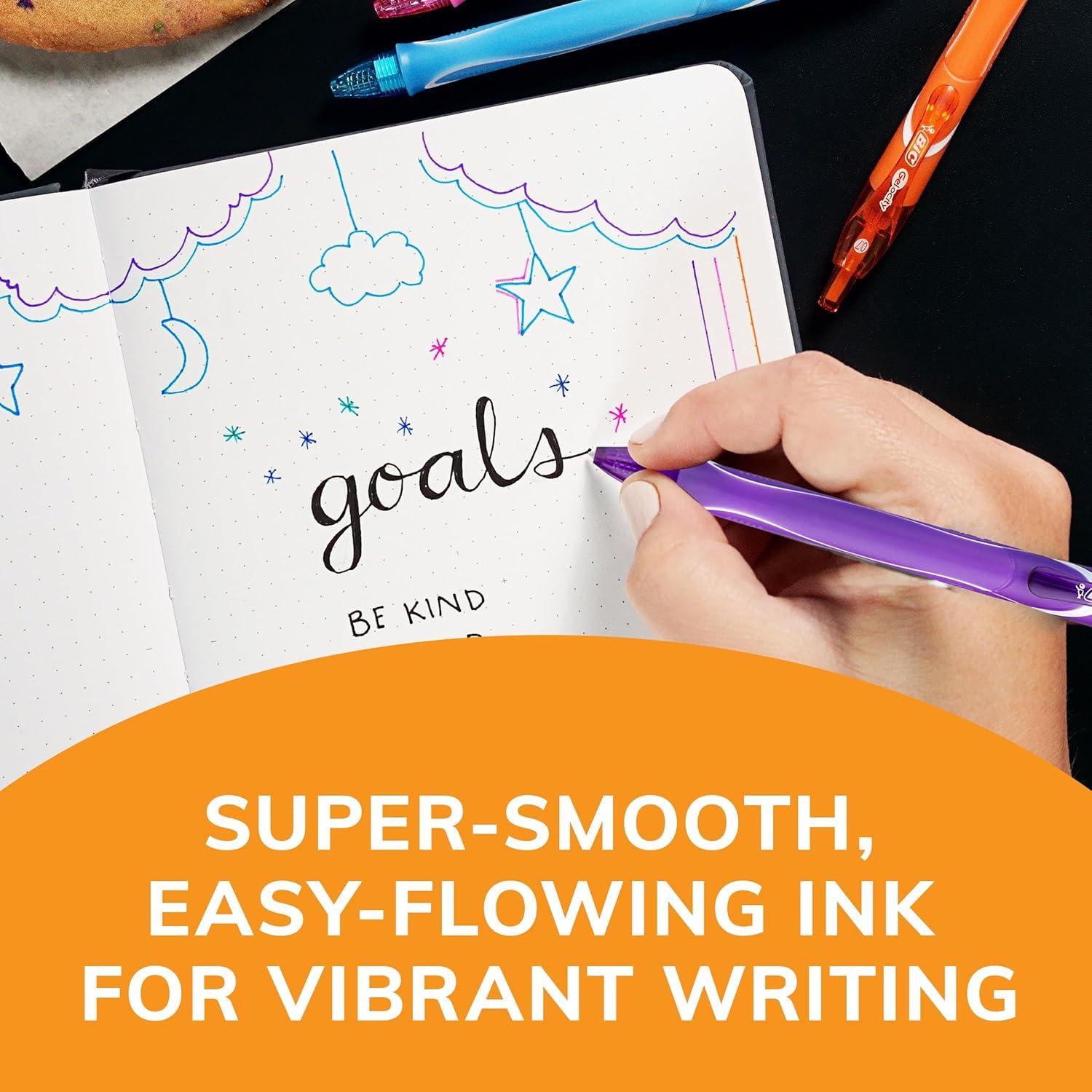 Bolígrafos de Gel BIC Gelocity Secado Rápido, 12 Colores, 0.7mm