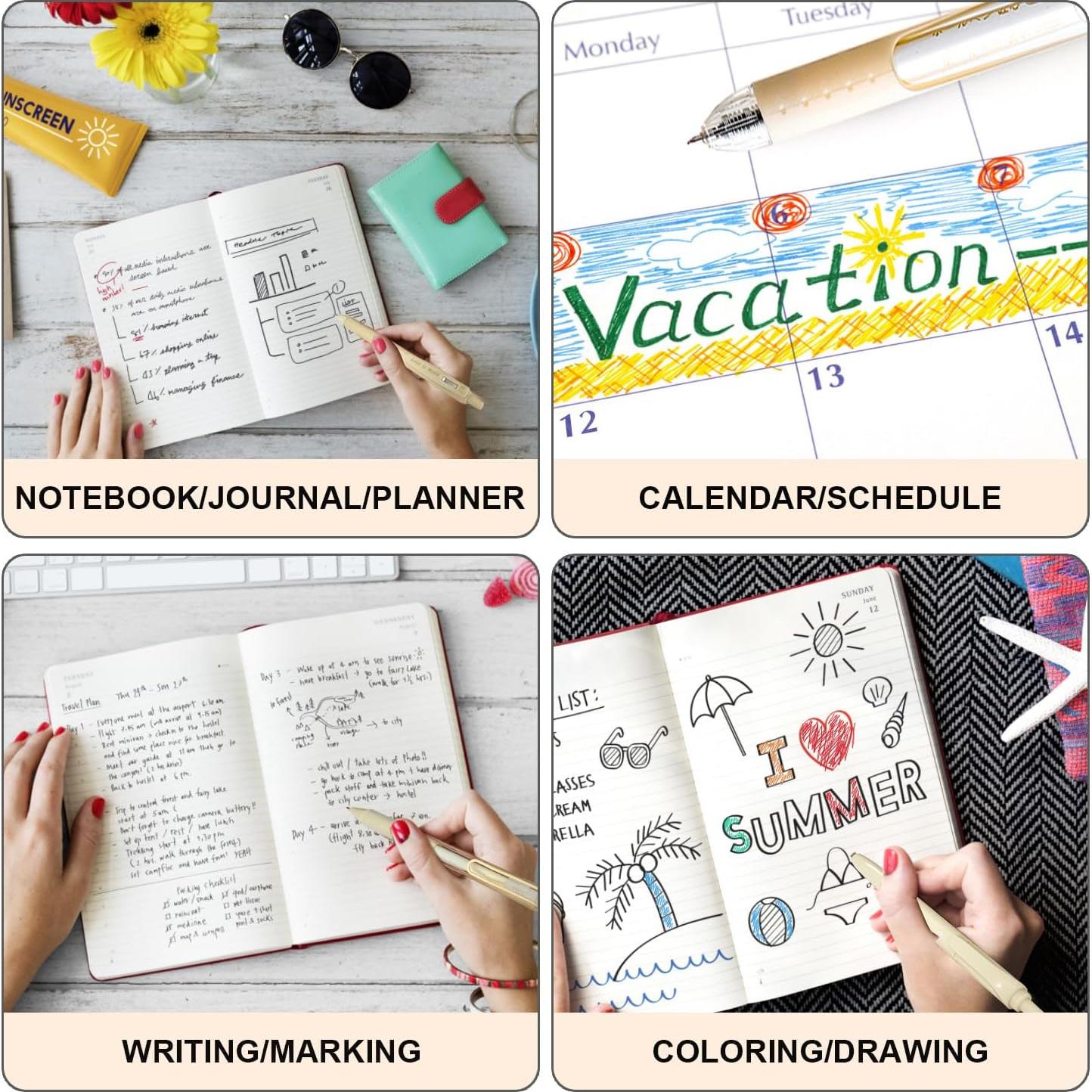 Set de 6 bolígrafos de gel pastel VideMundi con resaltador