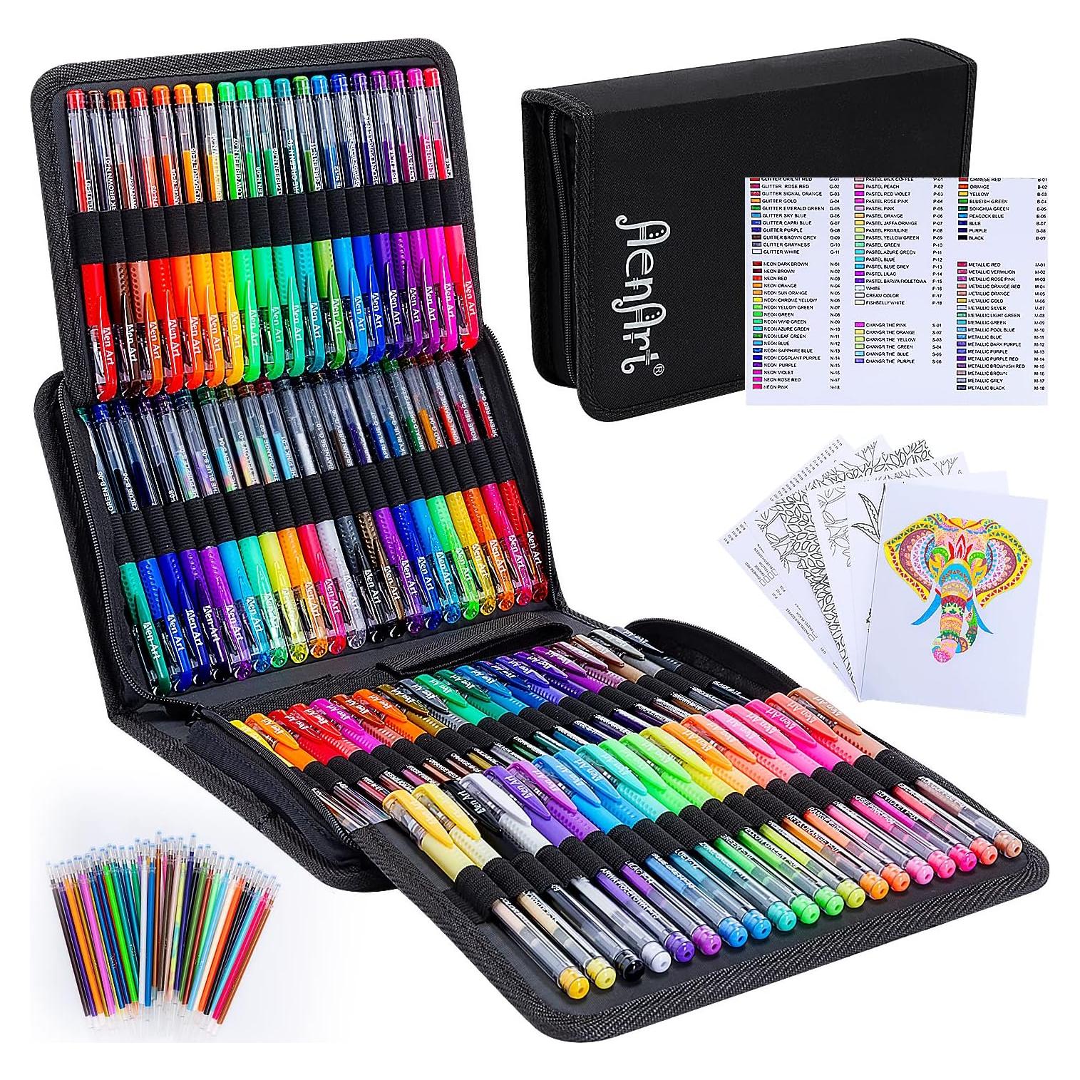Set de 160 Bolígrafos de Gel Aen Art Multicolor 80 Colores