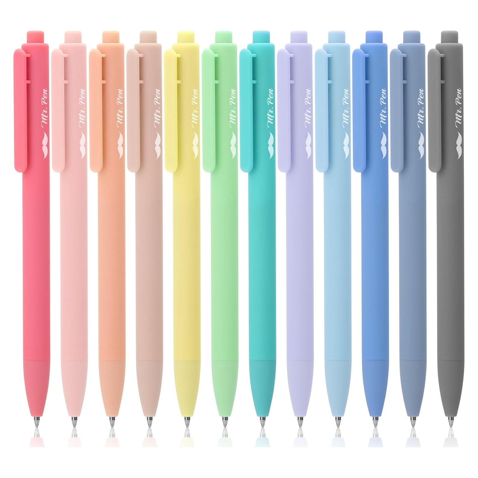 Bolígrafos de Gel Mr. Pen, Paquete de 12, Punta Fina 0.7mm