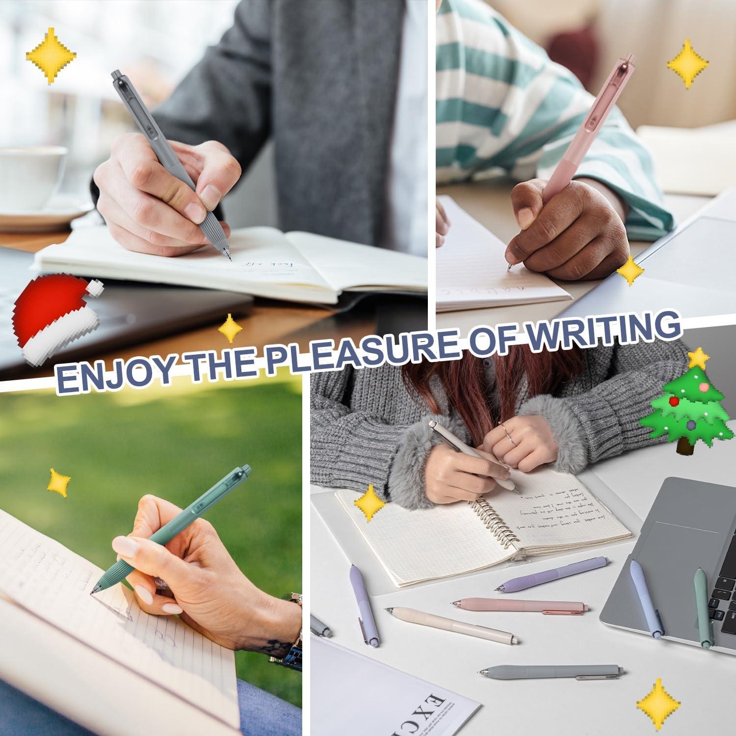 Bolígrafos de Gel Linbsunne 0.5mm Tinta Negra Retráctiles (12u)