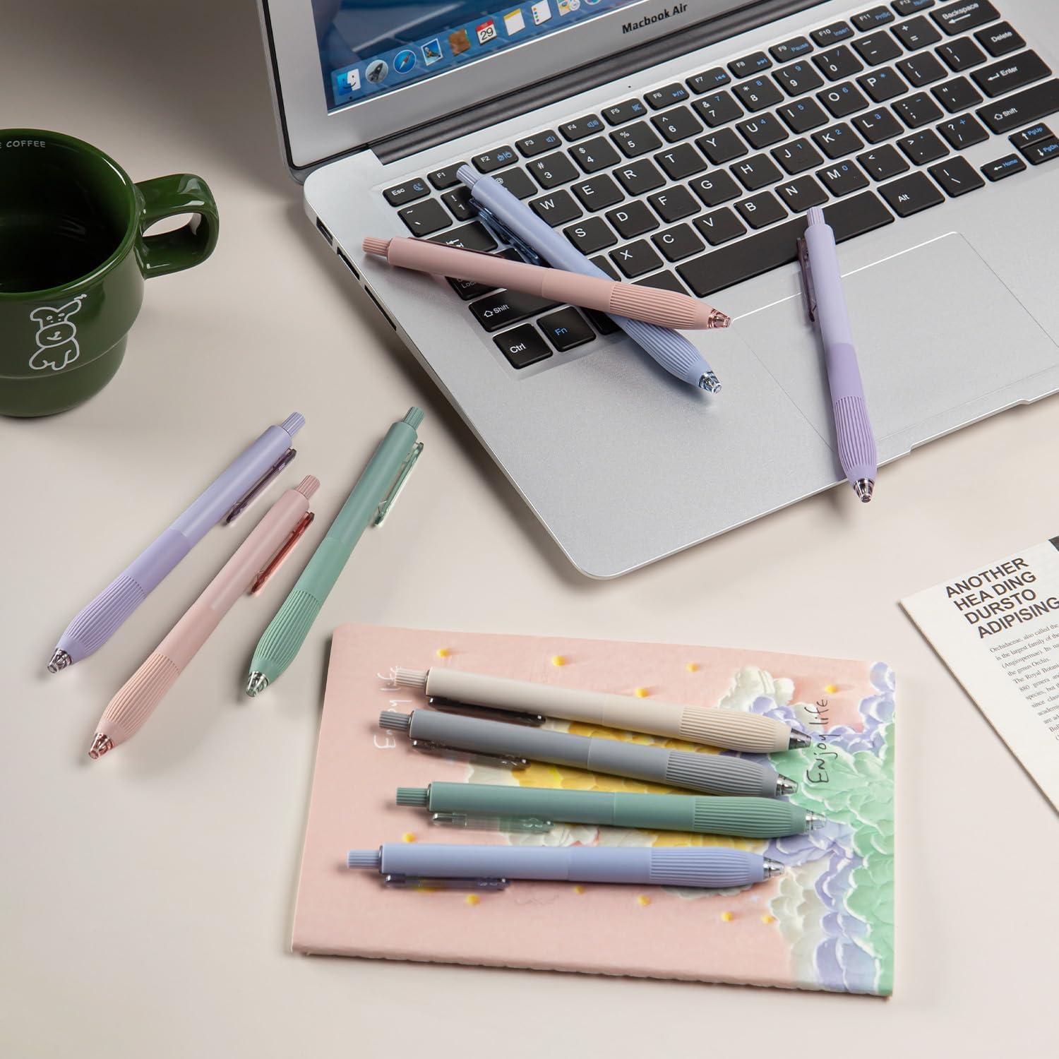 Bolígrafos de Gel Linbsunne 0.5mm Tinta Negra Retráctiles (12u)