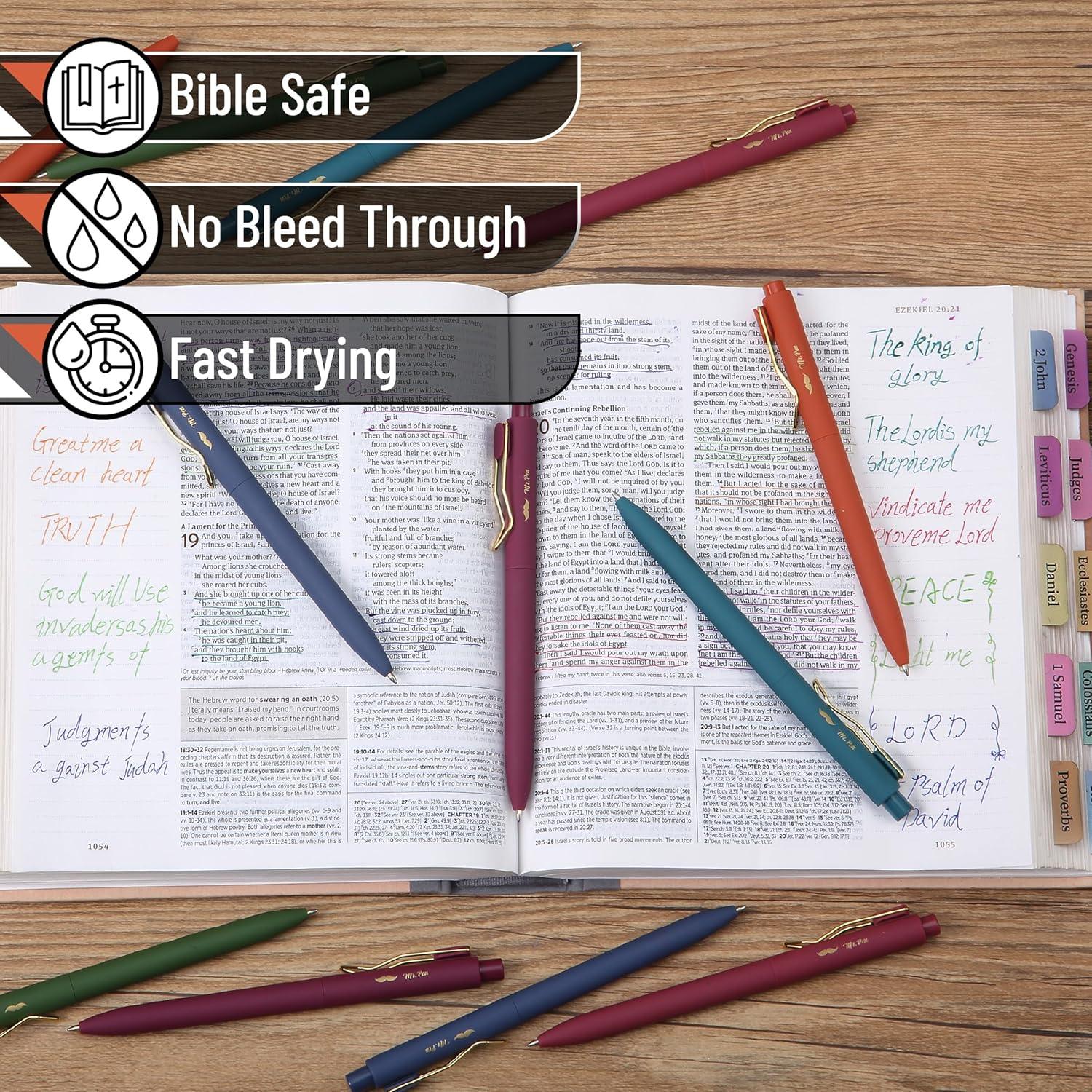 Bolígrafos retráctiles Mr. Pen, 12 colores, 0.7mm, estuche