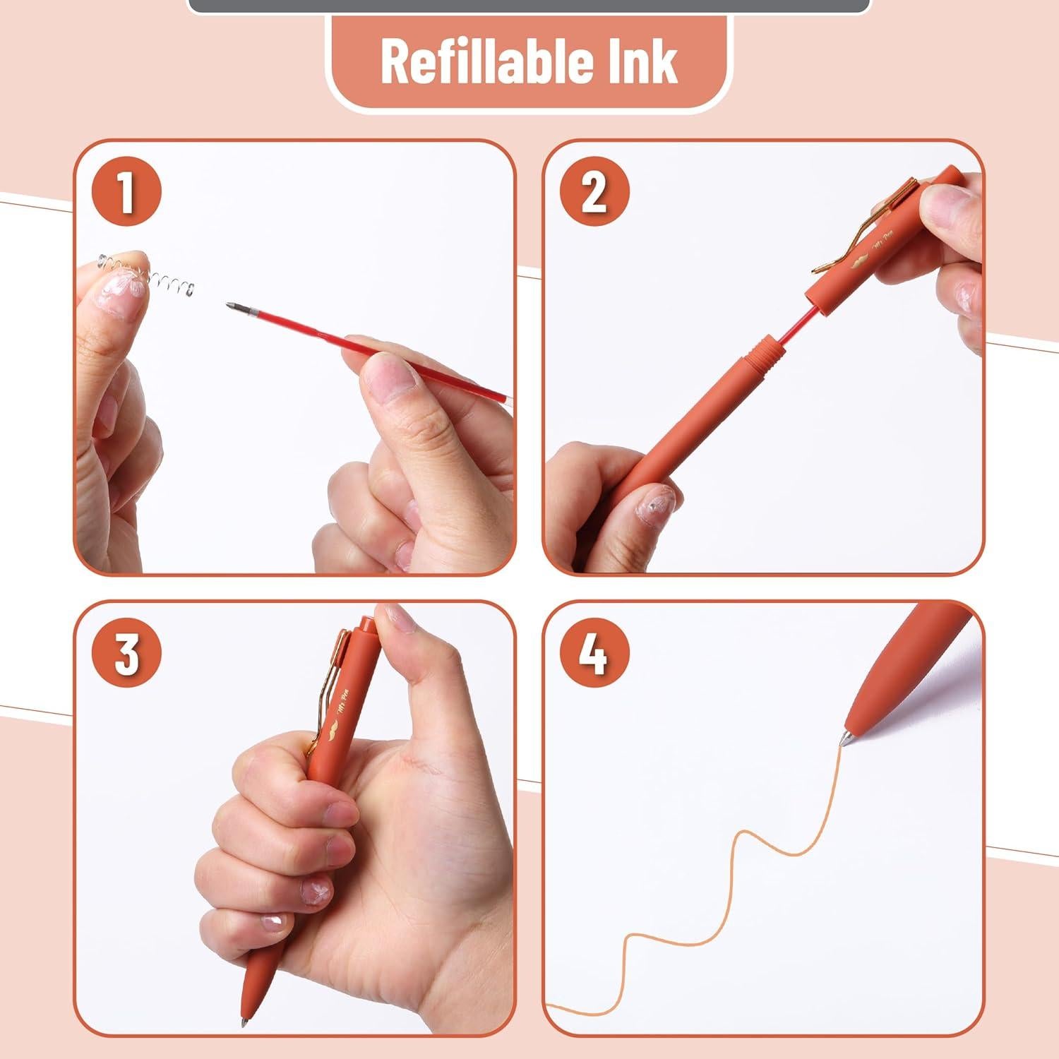 Bolígrafos retráctiles Mr. Pen, 12 colores, 0.7mm, estuche