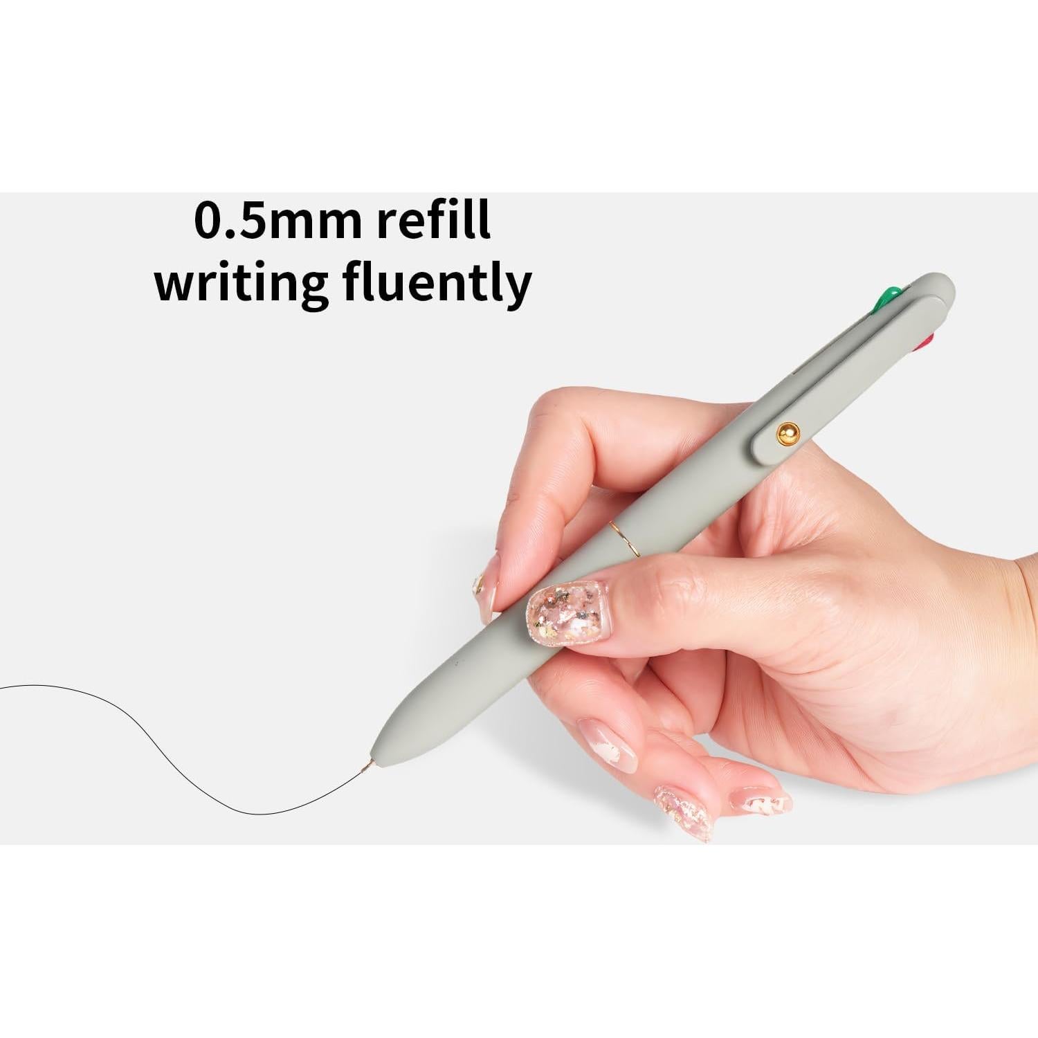 Bolígrafos Multicolor Ddaowanx 4 en 1 Punta Fina 0.5mm - Paquete de 6