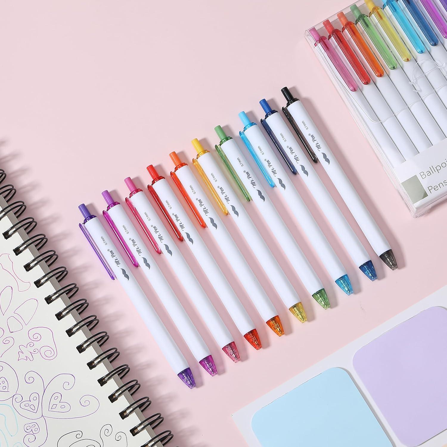 Bolígrafos de tinta de colores surtidos Mr. Pen - 10 unidades 0.7mm