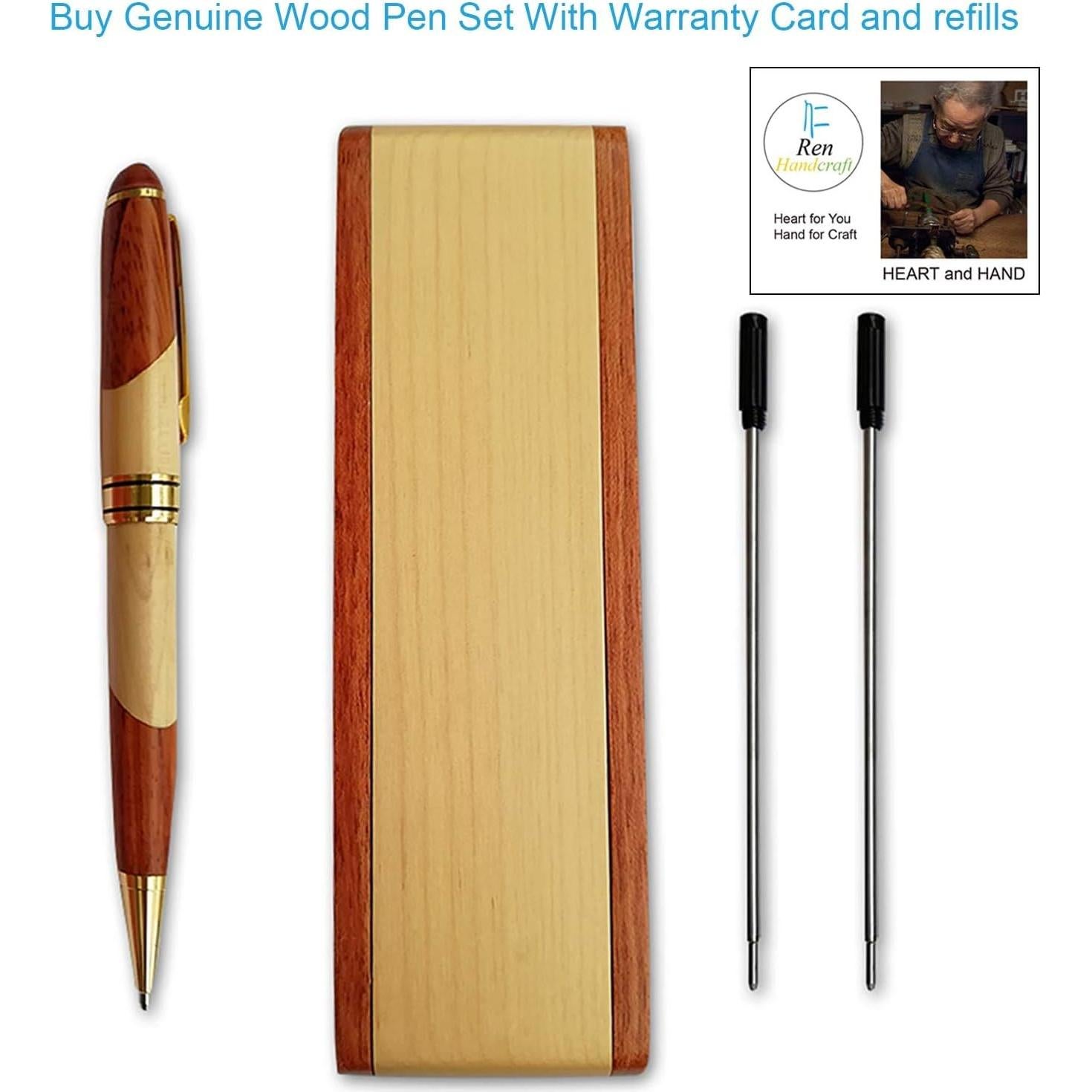 Bolígrafo de Madera Renawe con Estuche y Recambios - 0.7mm