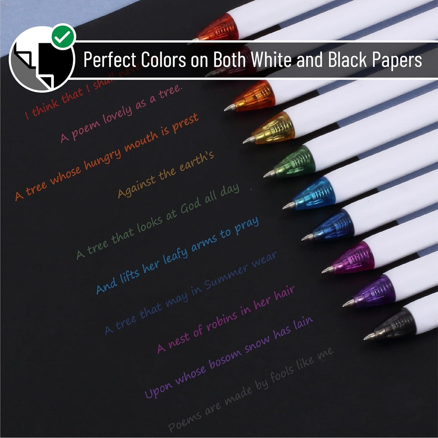 Bolígrafos de Gel Retráctiles Mr. Pen 0.7mm Arcoíris 10 Pzs