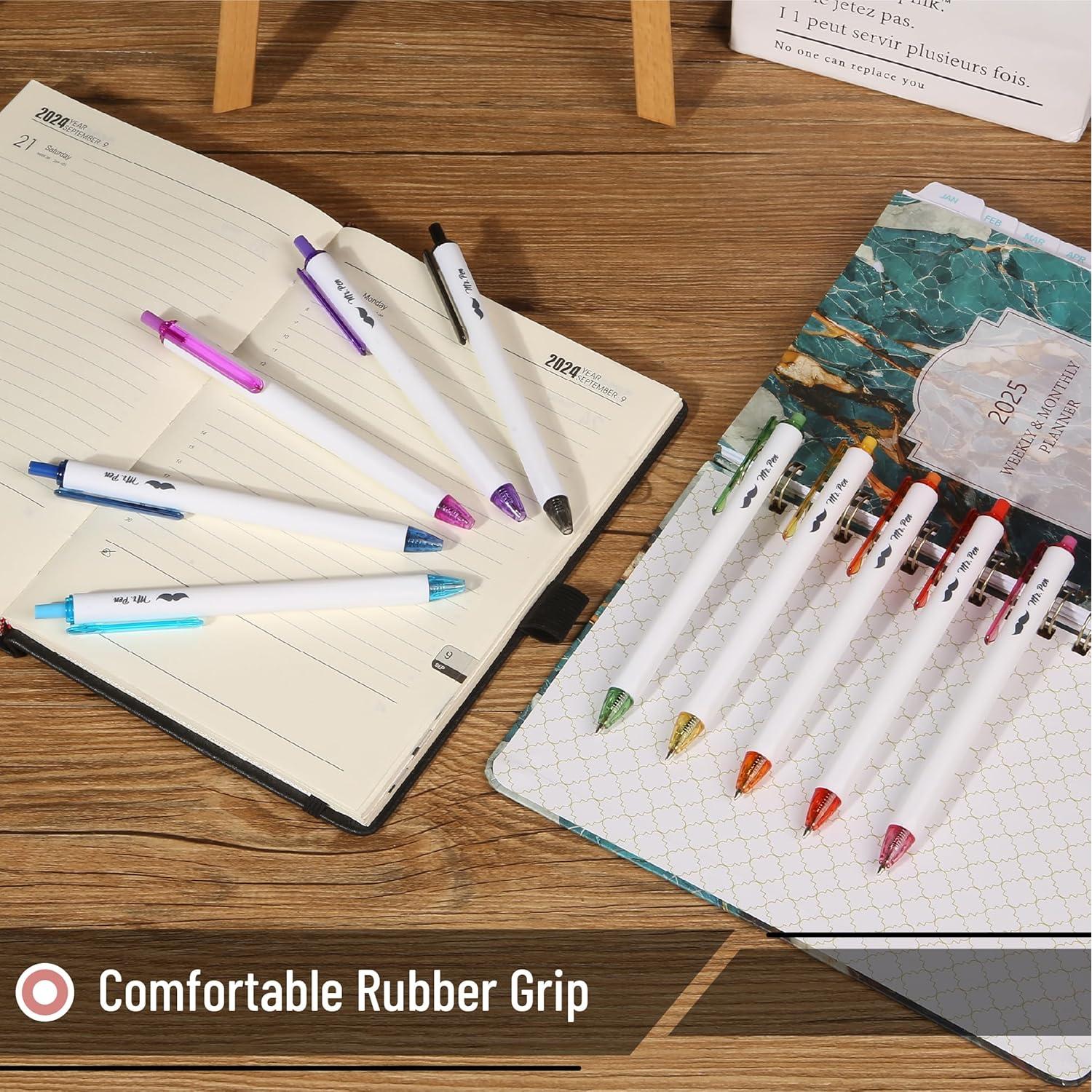 Bolígrafos de Gel Retráctiles Mr. Pen 0.7mm Arcoíris 10 Pzs