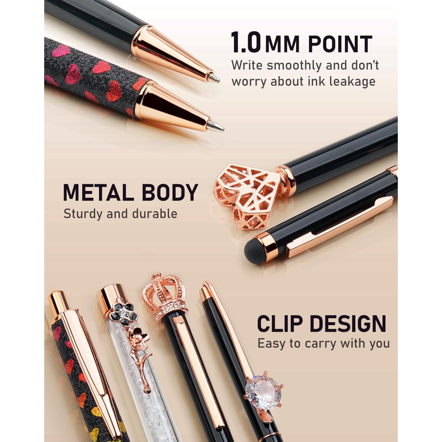 Set de 8 Bolígrafos WEMATE de Metal con Punta Media 1mm