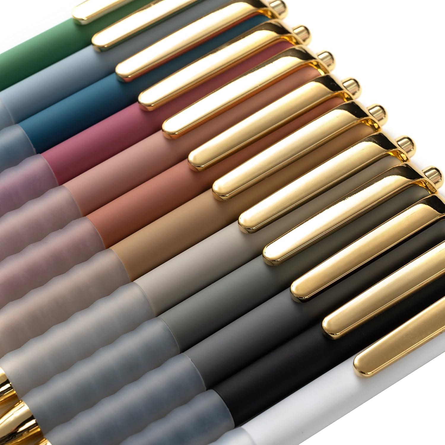 Bolígrafos Linbsunne Retráctiles Negros Punta Media 1mm - 12 Unidades