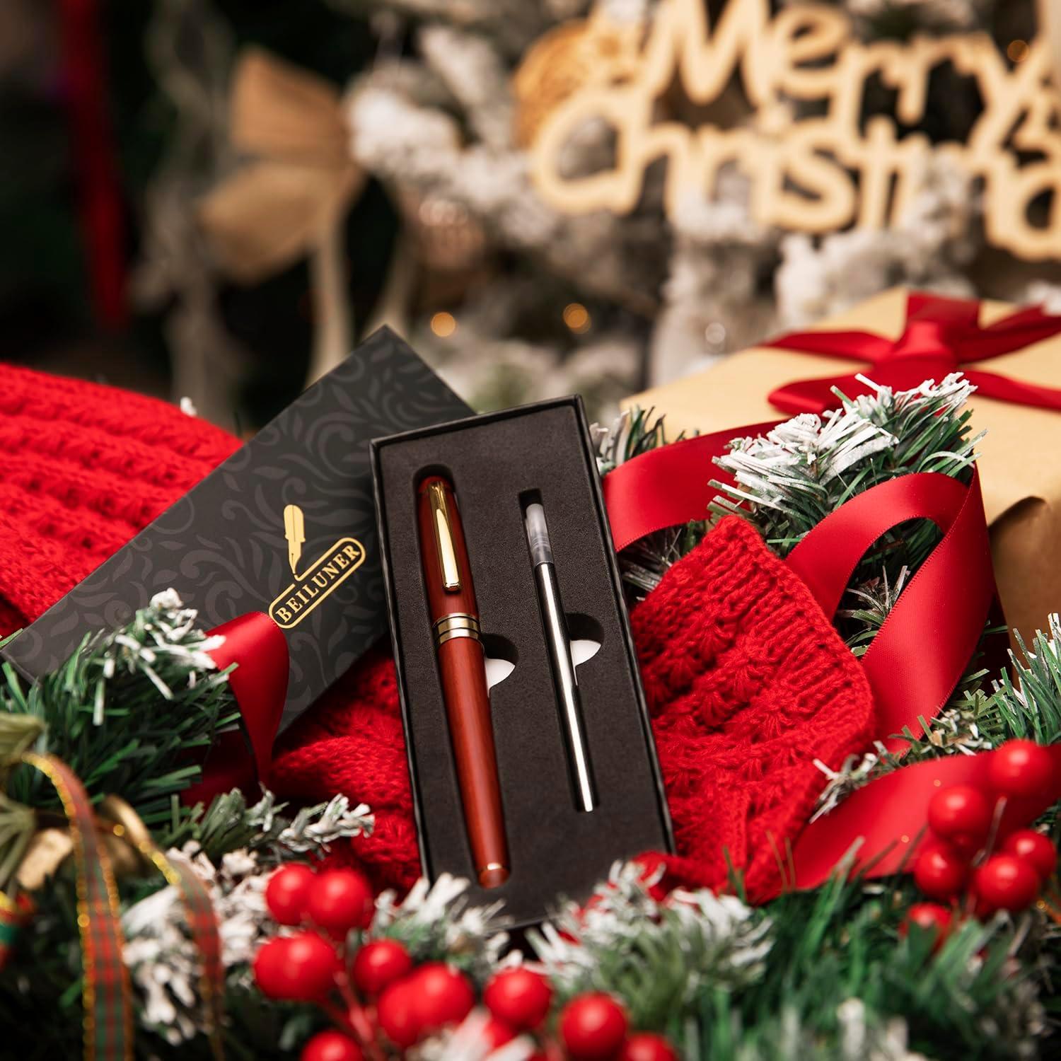 Pluma Estilográfica de Ébano BEILUNER - 0.5mm, Regalo Elegante