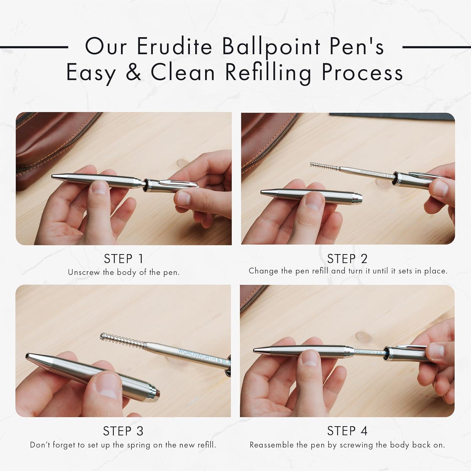 Bolígrafos de lujo Wordsworth y Black - Laca negra y oro 24K