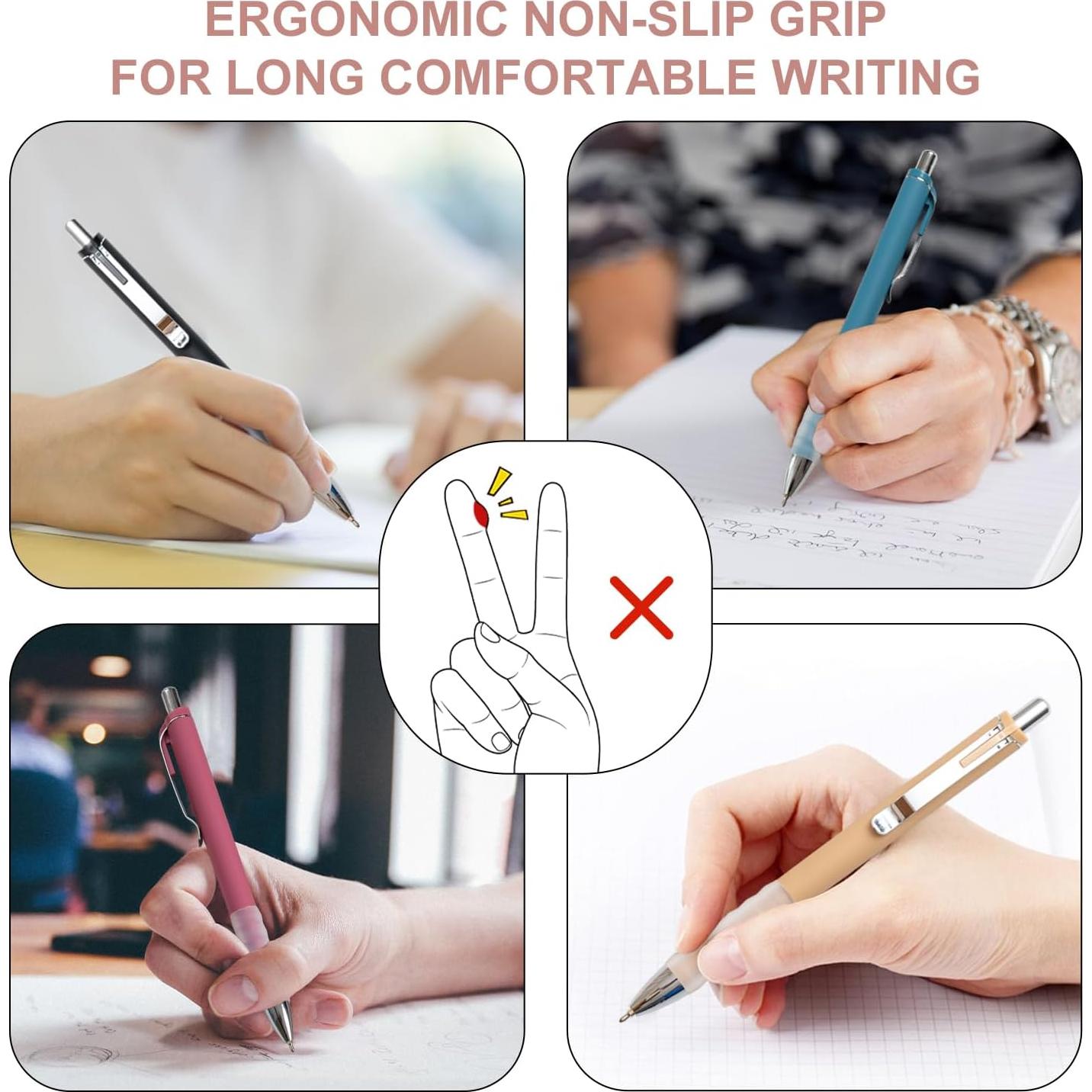 Bolígrafos Linbsunne Retráctiles Negro Punta Media 1mm - 12 Pcs