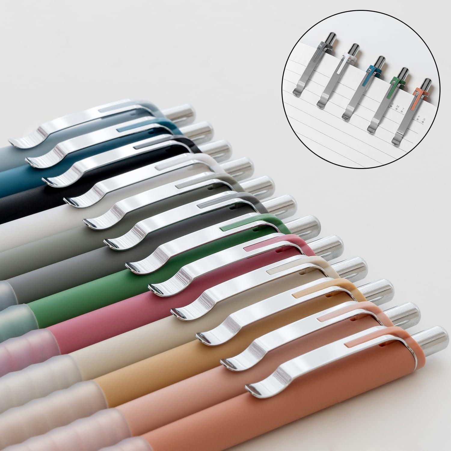 Bolígrafos Linbsunne Retráctiles Negro Punta Media 1mm - 12 Pcs