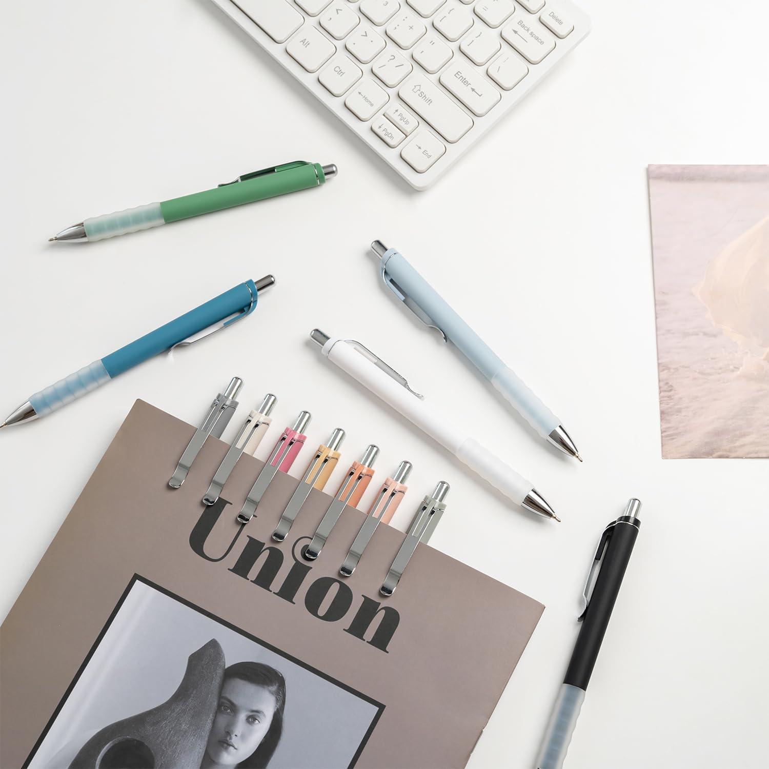 Bolígrafos Linbsunne Retráctiles Negro Punta Media 1mm - 12 Pcs