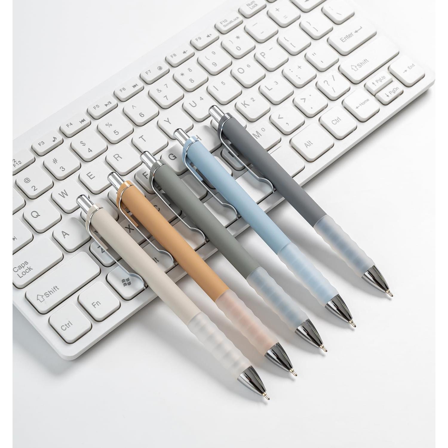 Bolígrafos Linbsunne Retráctiles Negro Punta Media 1mm - 12 Pcs