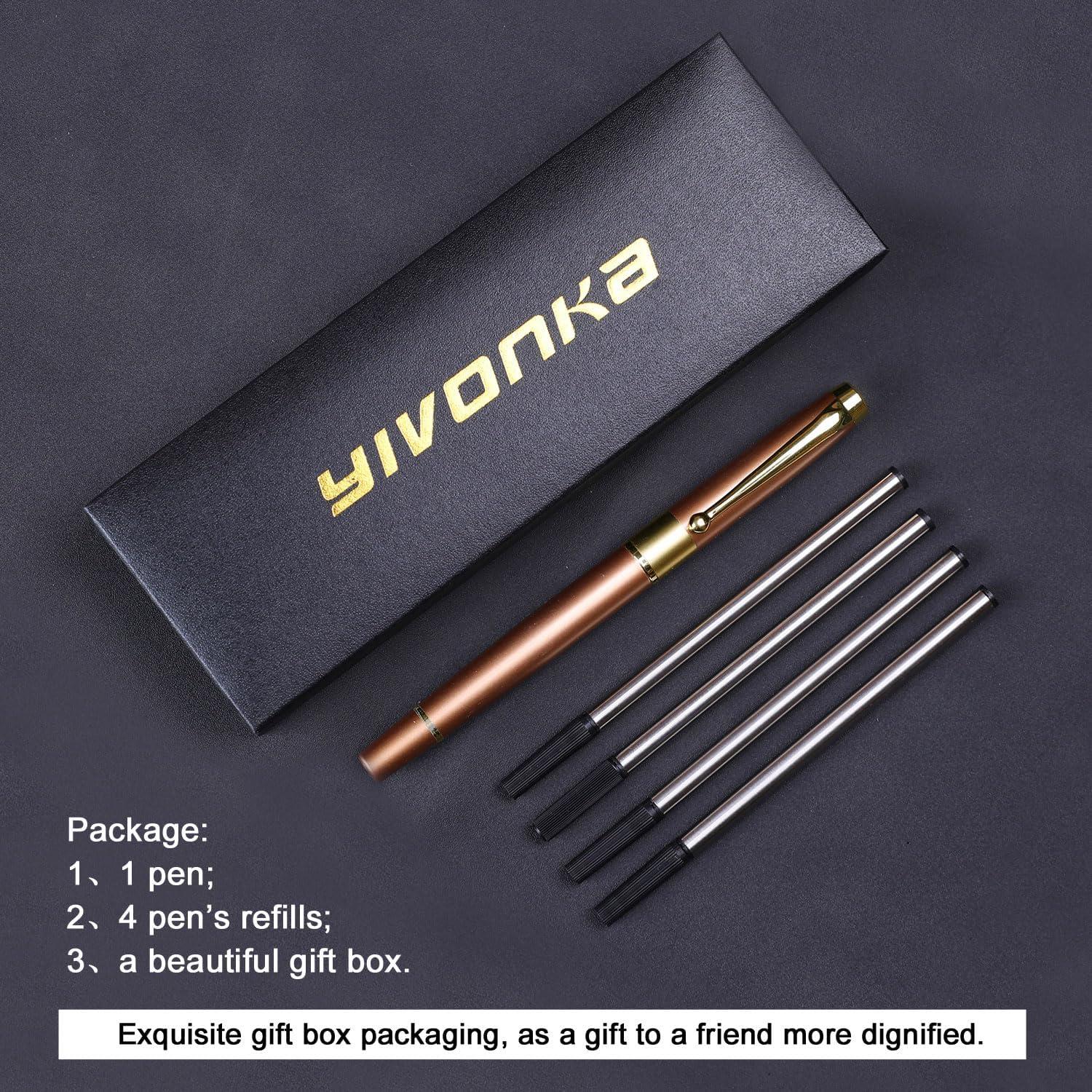 Bolígrafo de Lujo YIVONKA Oro Rosa 0.5mm Recarga Negra