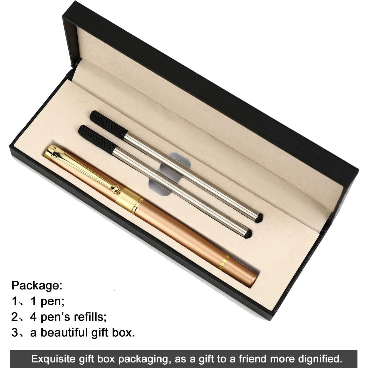 Bolígrafo de Lujo YIVONKA Oro Rosa 0.5mm Recarga Negra