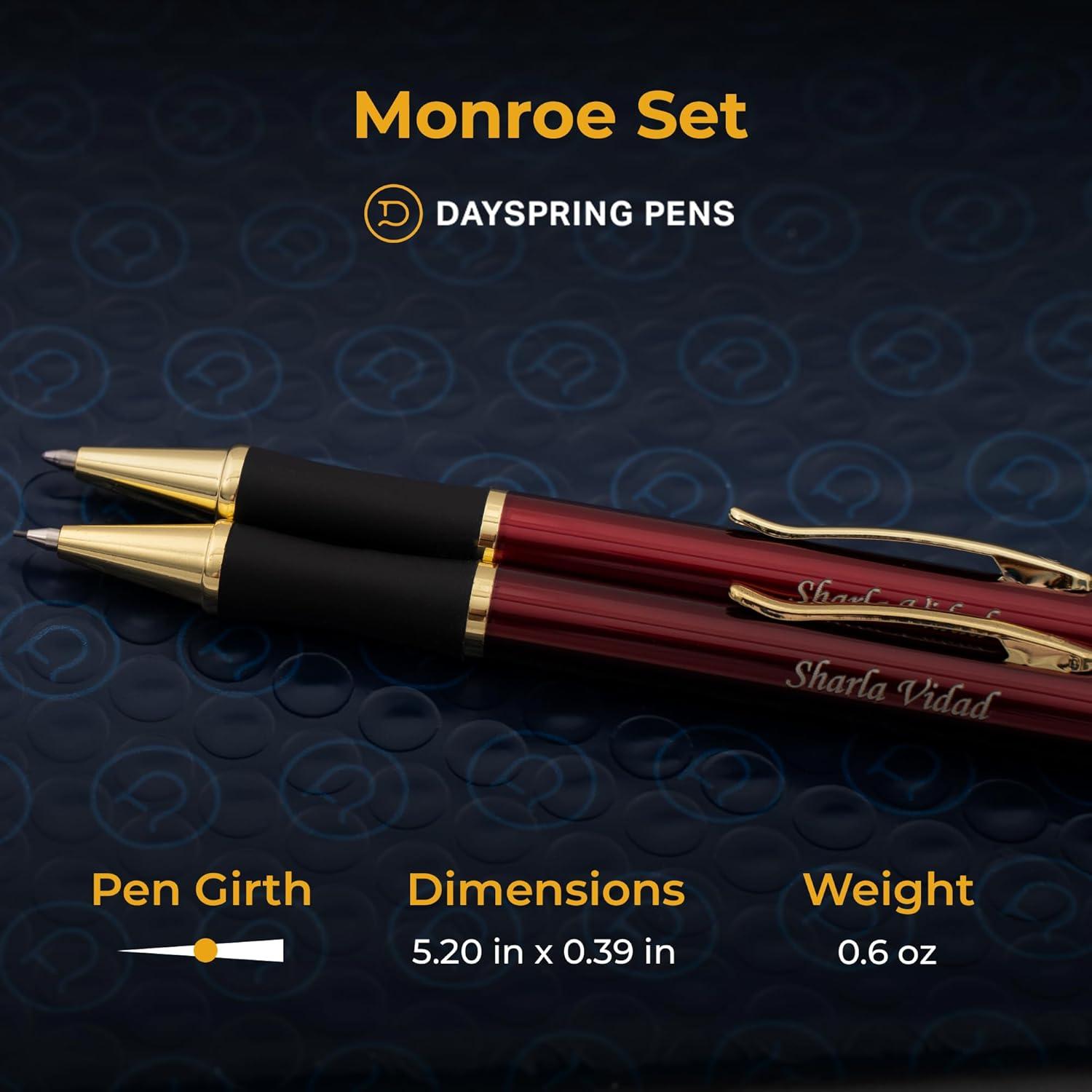 Conjunto de Bolígrafo y Lápiz Grabado Dayspring Rojo