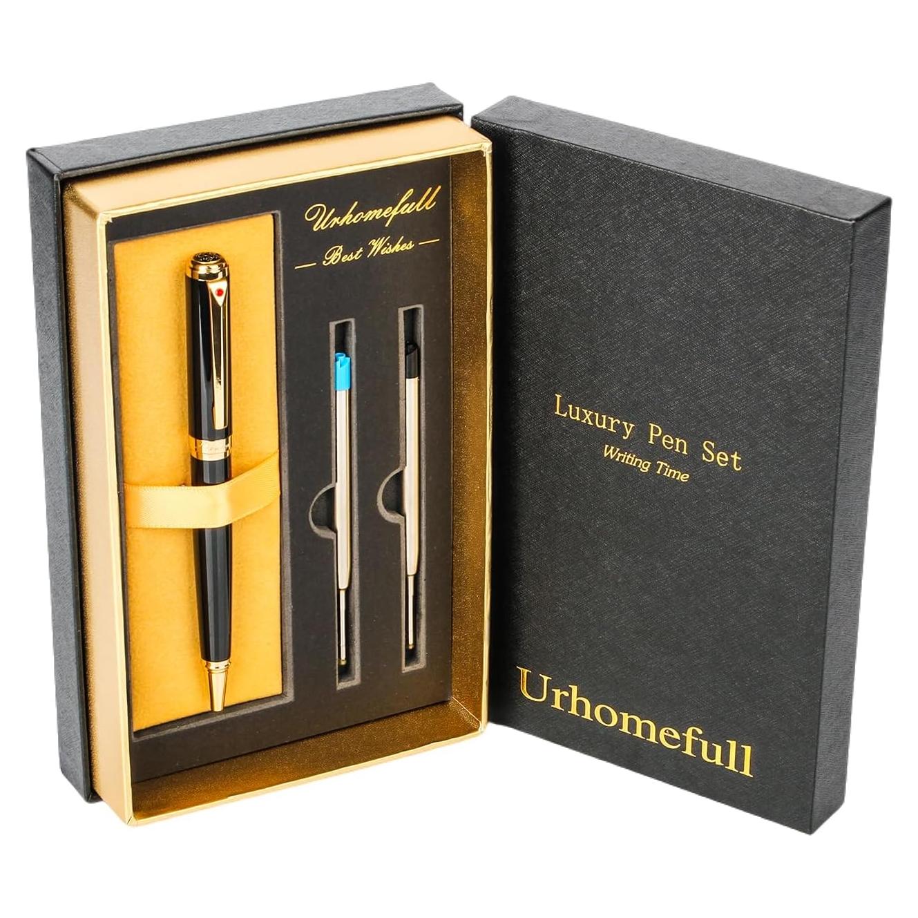 Pluma de Bolígrafo Urhomefull de Lujo Oro 24K con Recargas