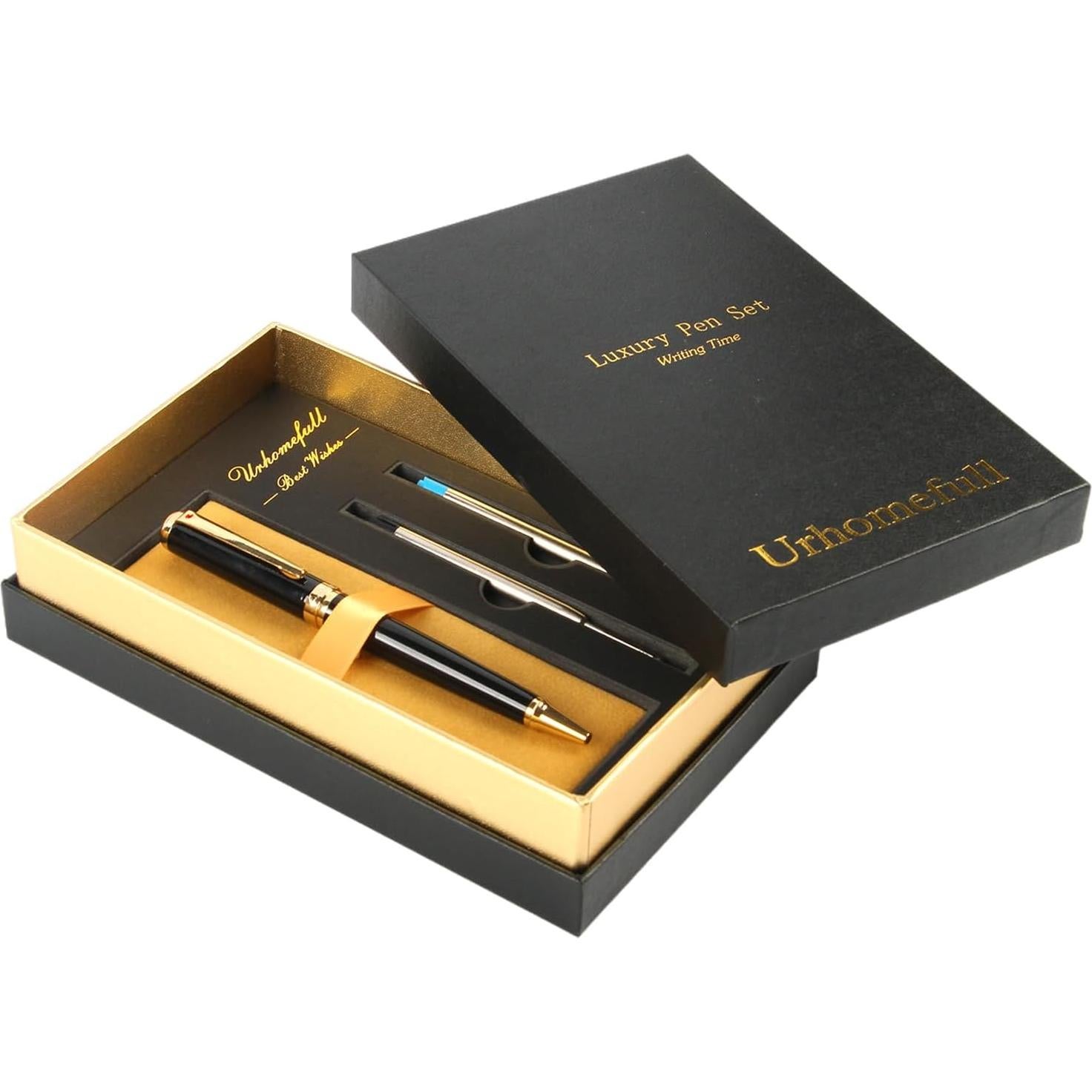 Pluma de Bolígrafo Urhomefull de Lujo Oro 24K con Recargas