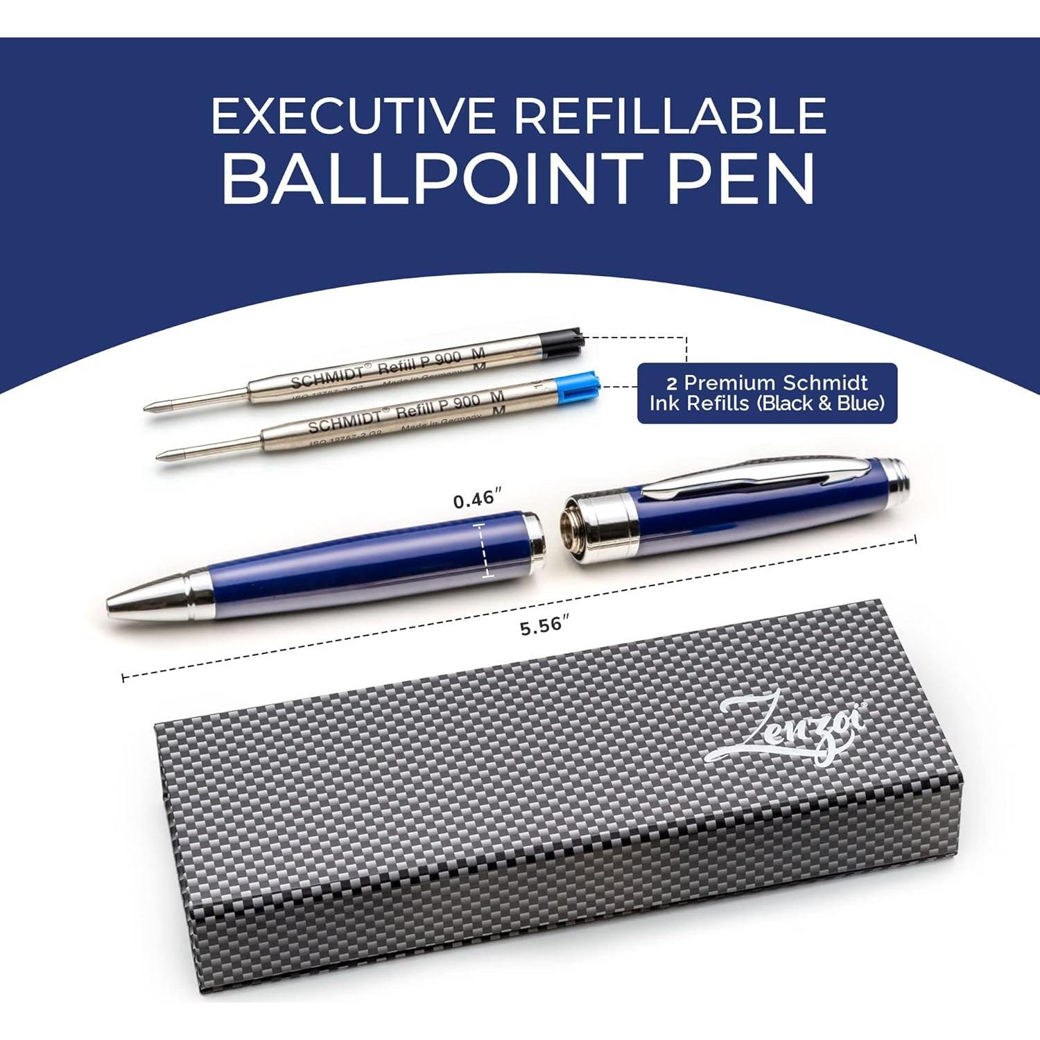 Conjunto de bolígrafos ZenZoi de lujo con recargas - Azul