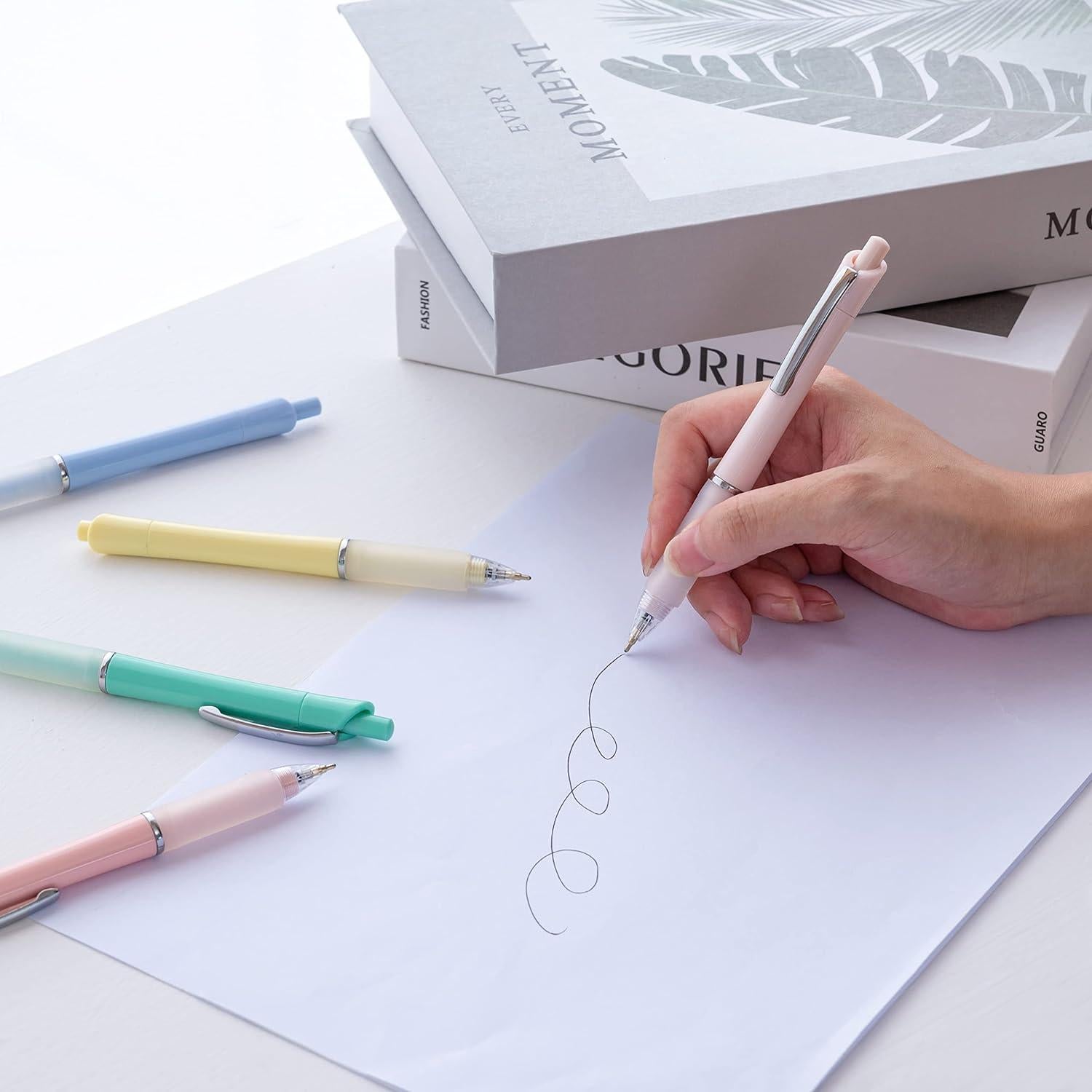 Bolígrafos Aisibeiger Tinta Negra 1.0mm Antideslizante (6 Pzs)