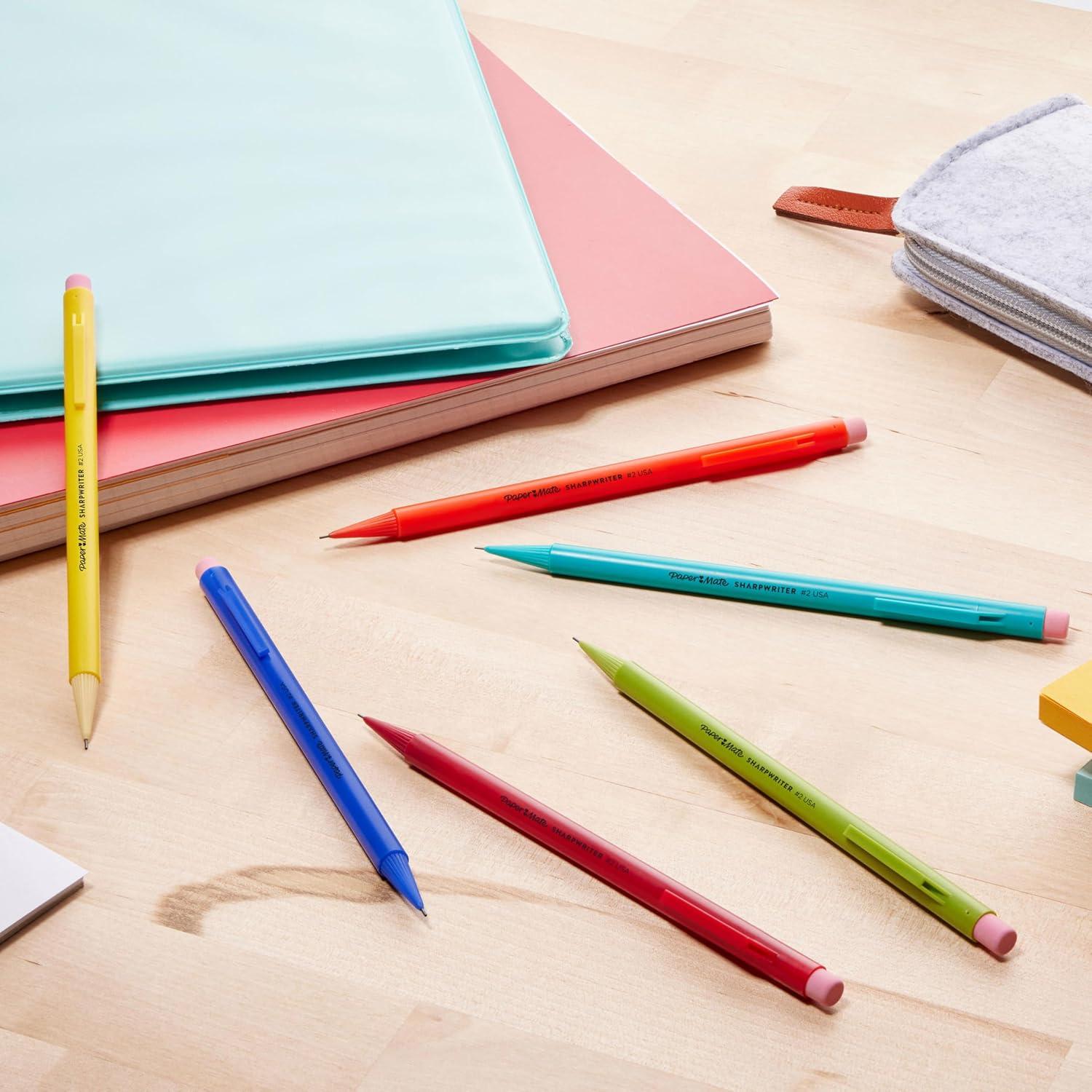 Lápices Mecánicos Paper Mate SharpWriter #2 0.7mm Amarillo 36 Unidades